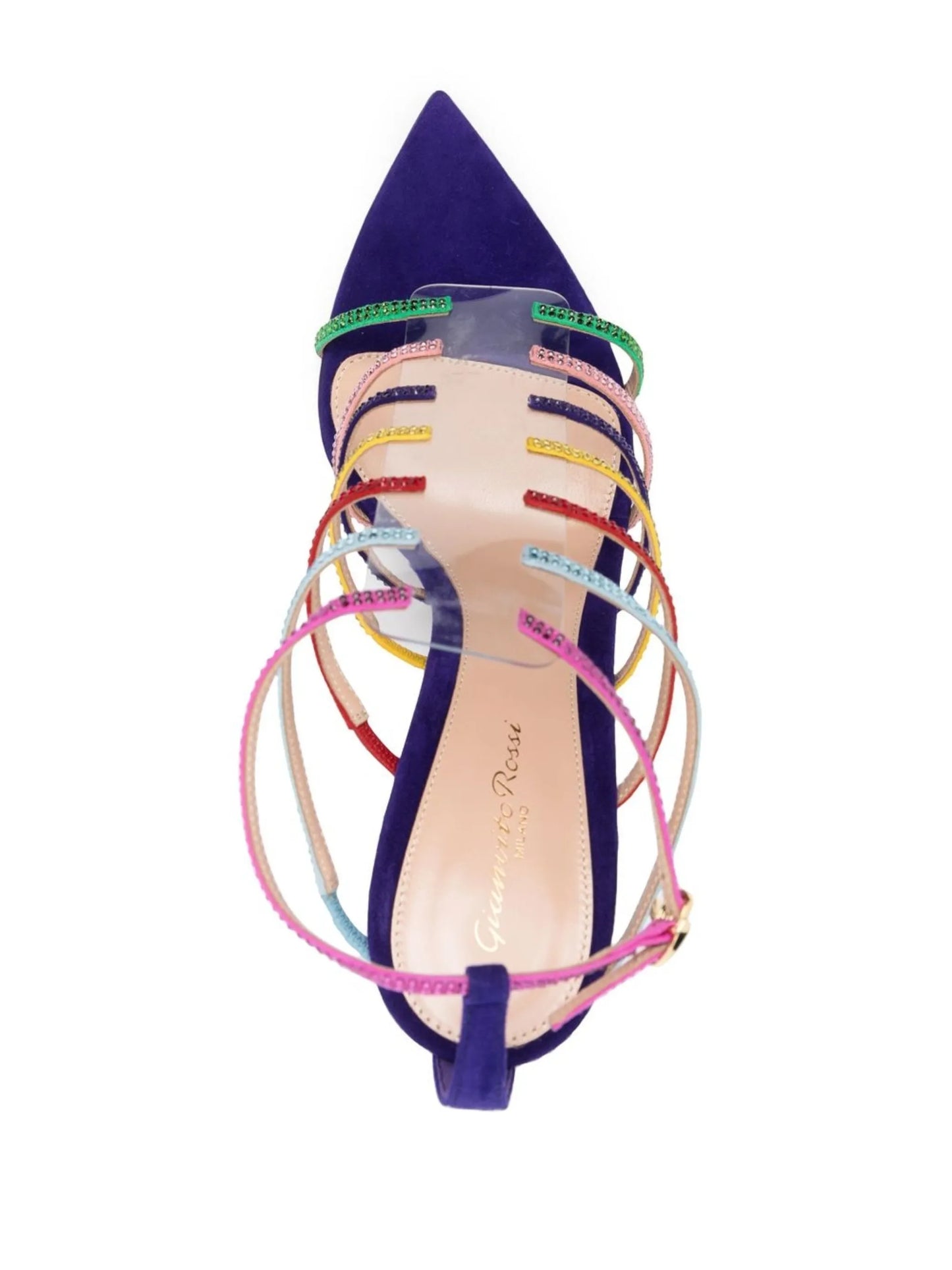 crystal-embellished suede sandals
