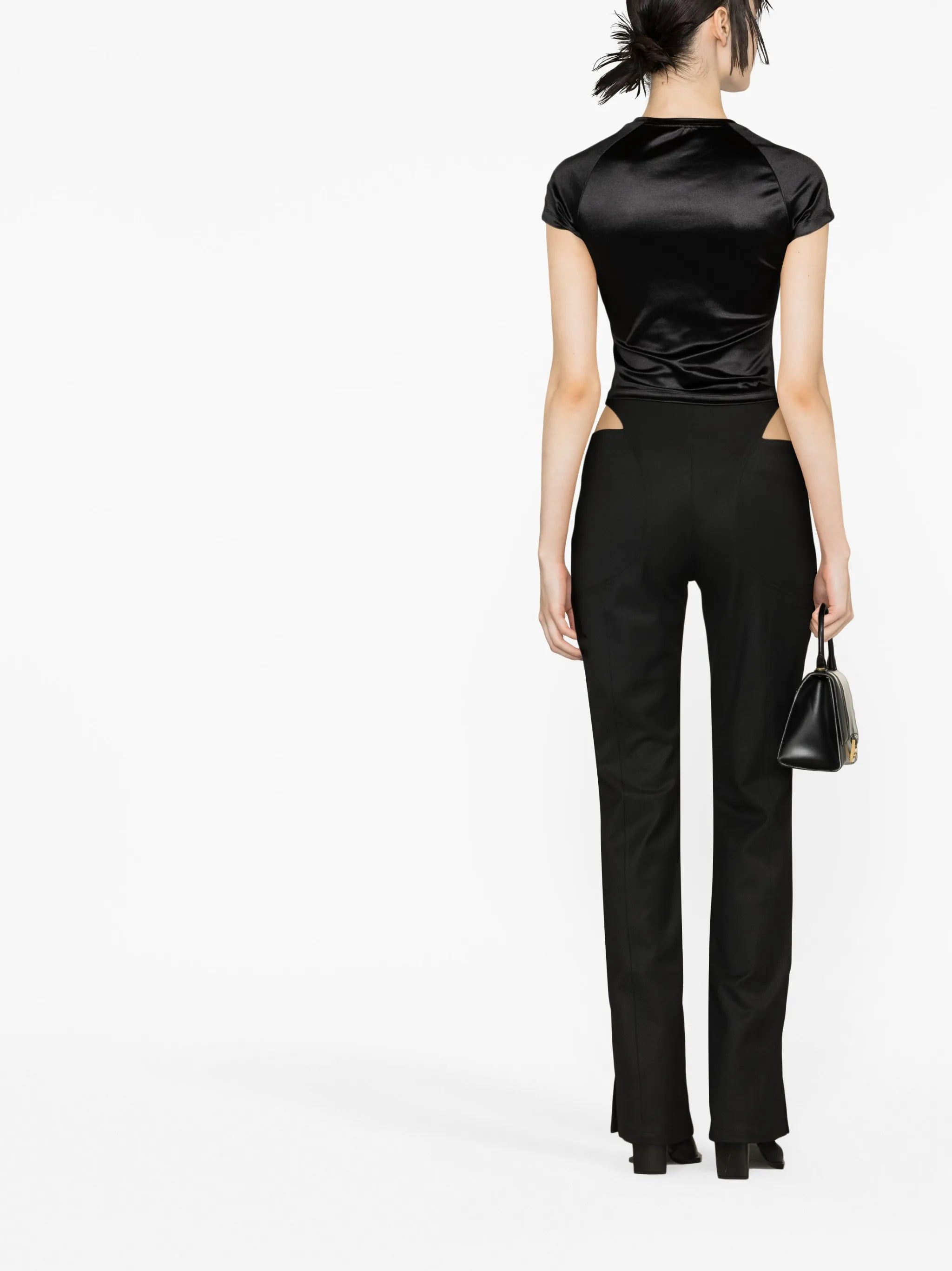 cut-out straight-leg trousers