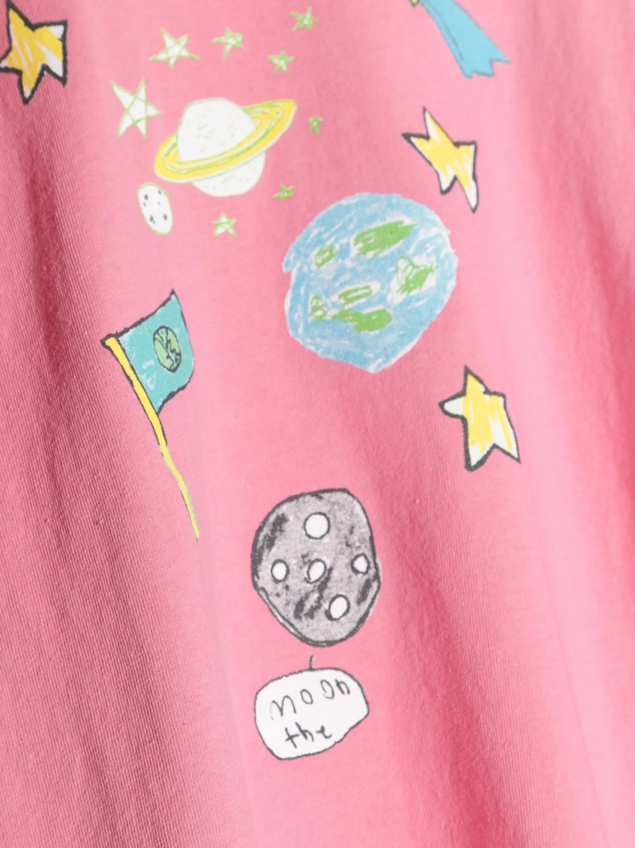 hand-drawn space print T-shirt