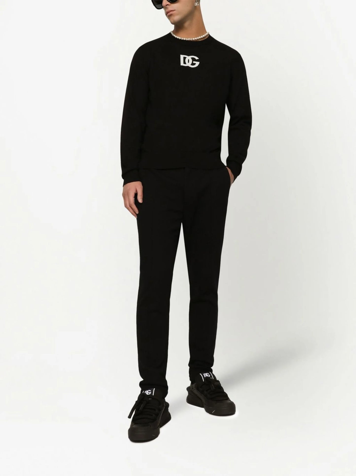 DG-logo intarsia wool jumper