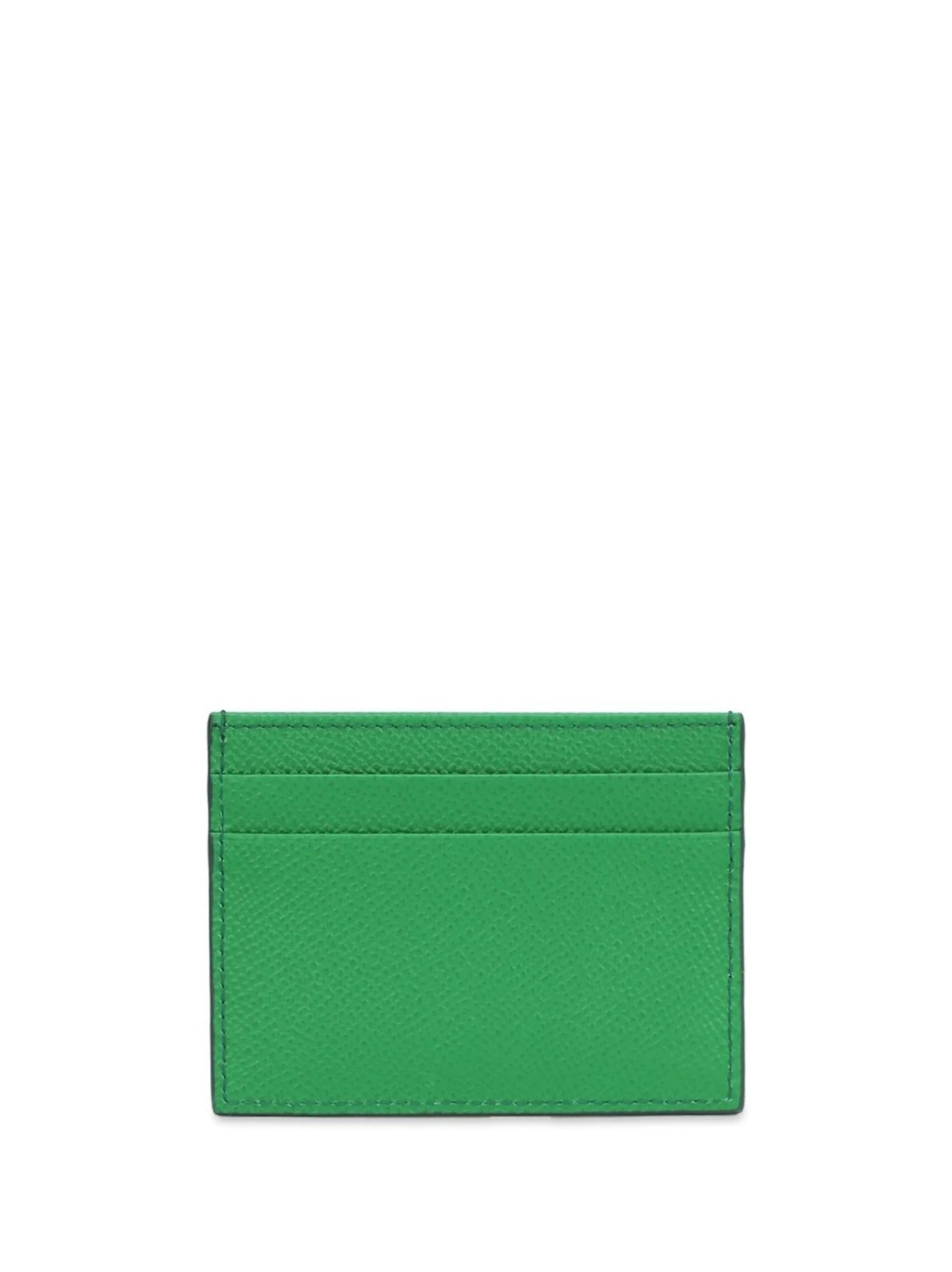 logo-tag leather card holder