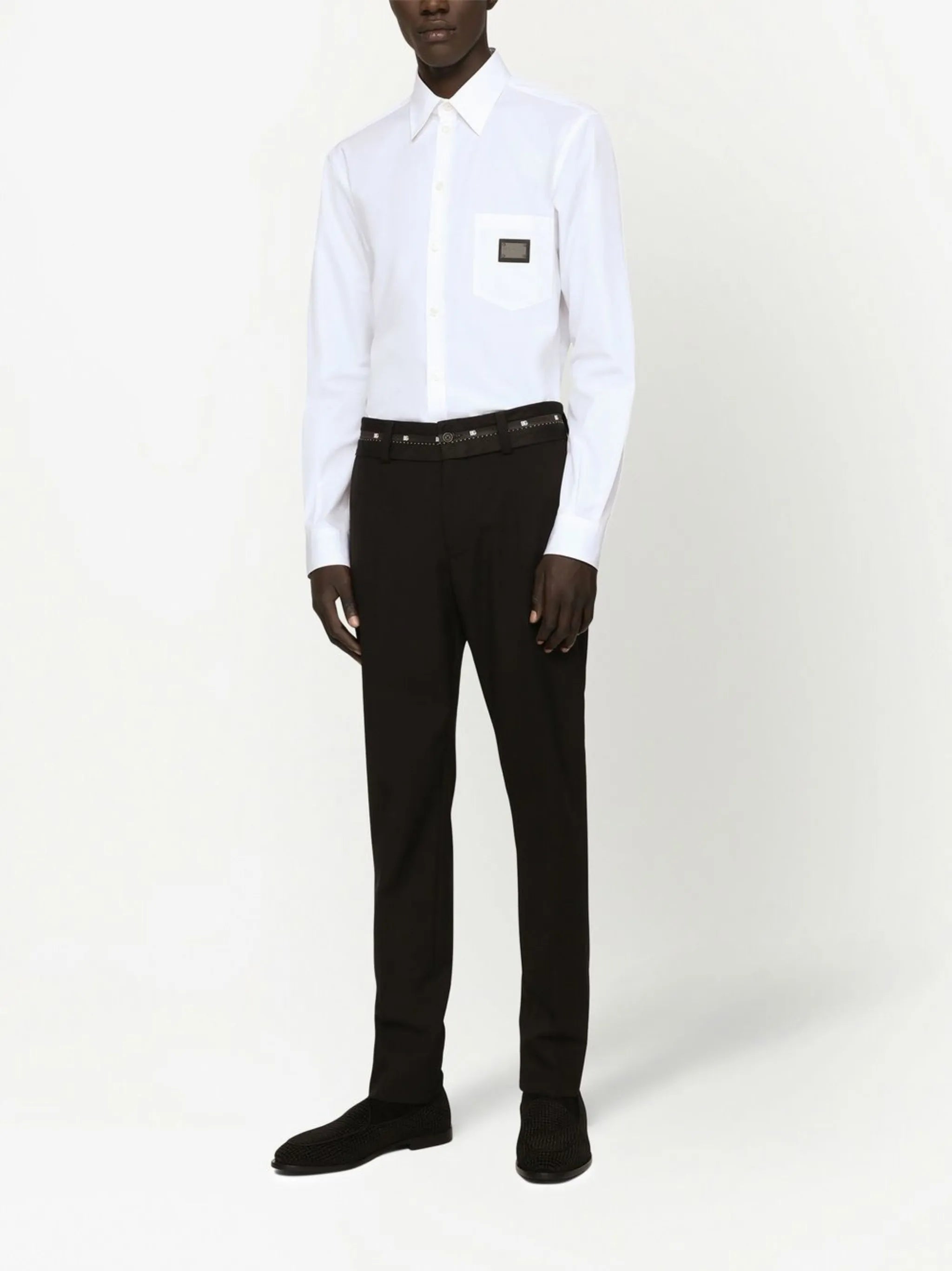 logo-plaque pocket shirt