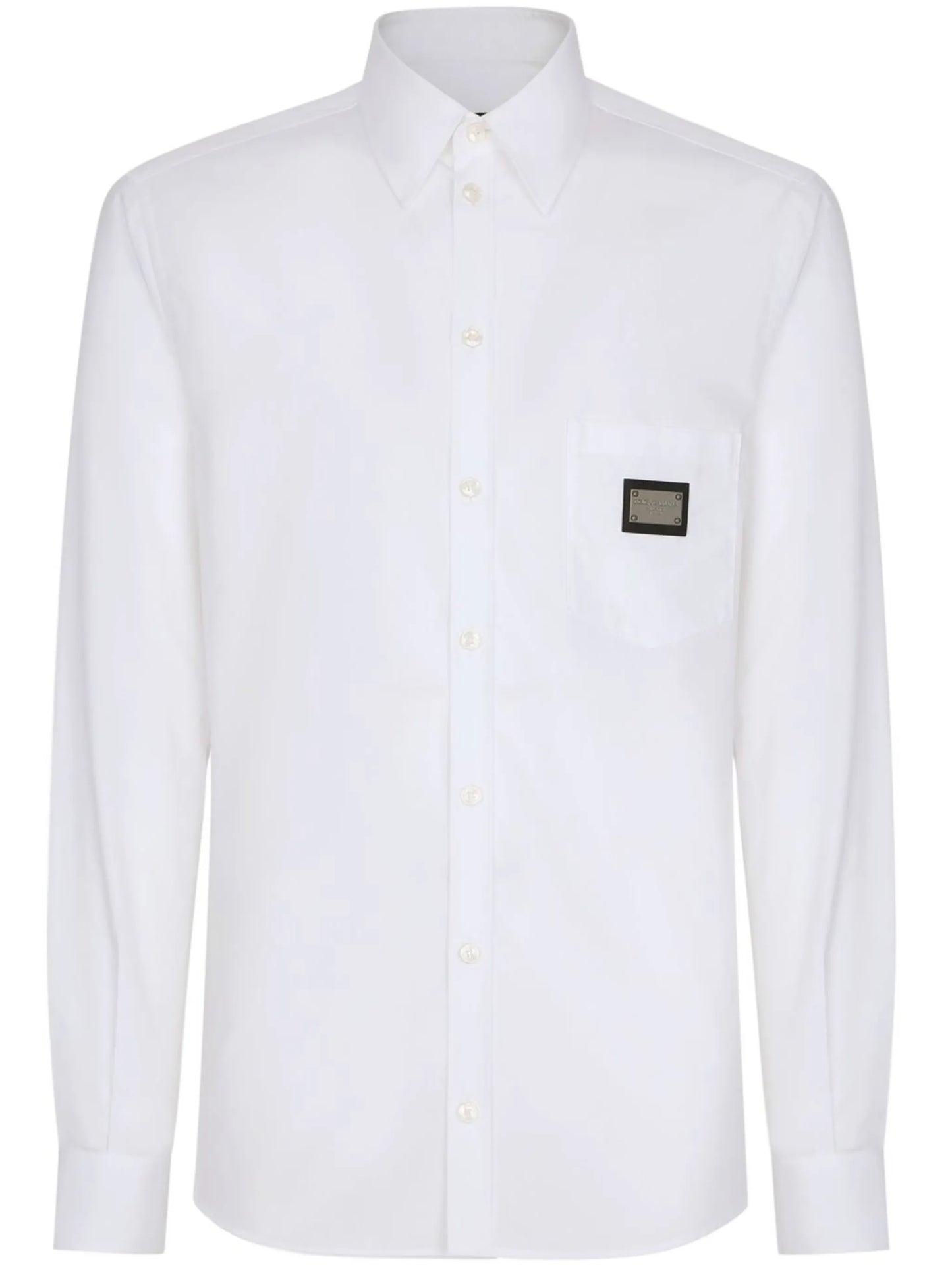 logo-plaque pocket shirt