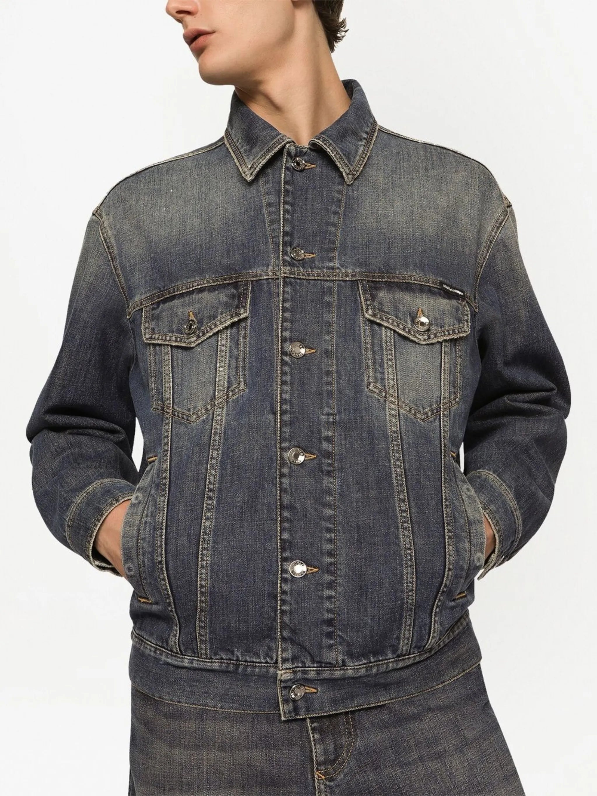 distressed denim jacket