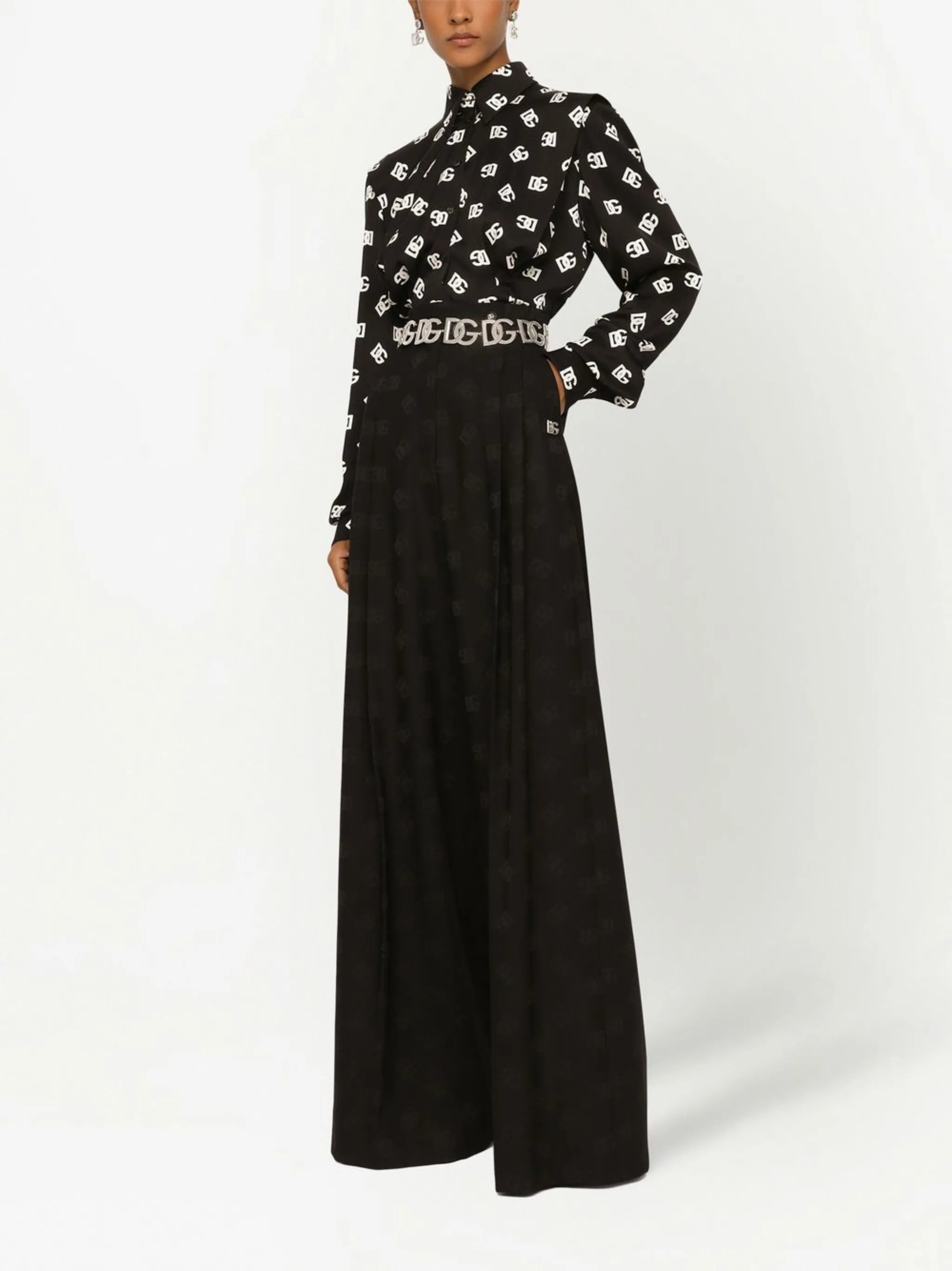 DNA DG-logo stretch-silk shirt