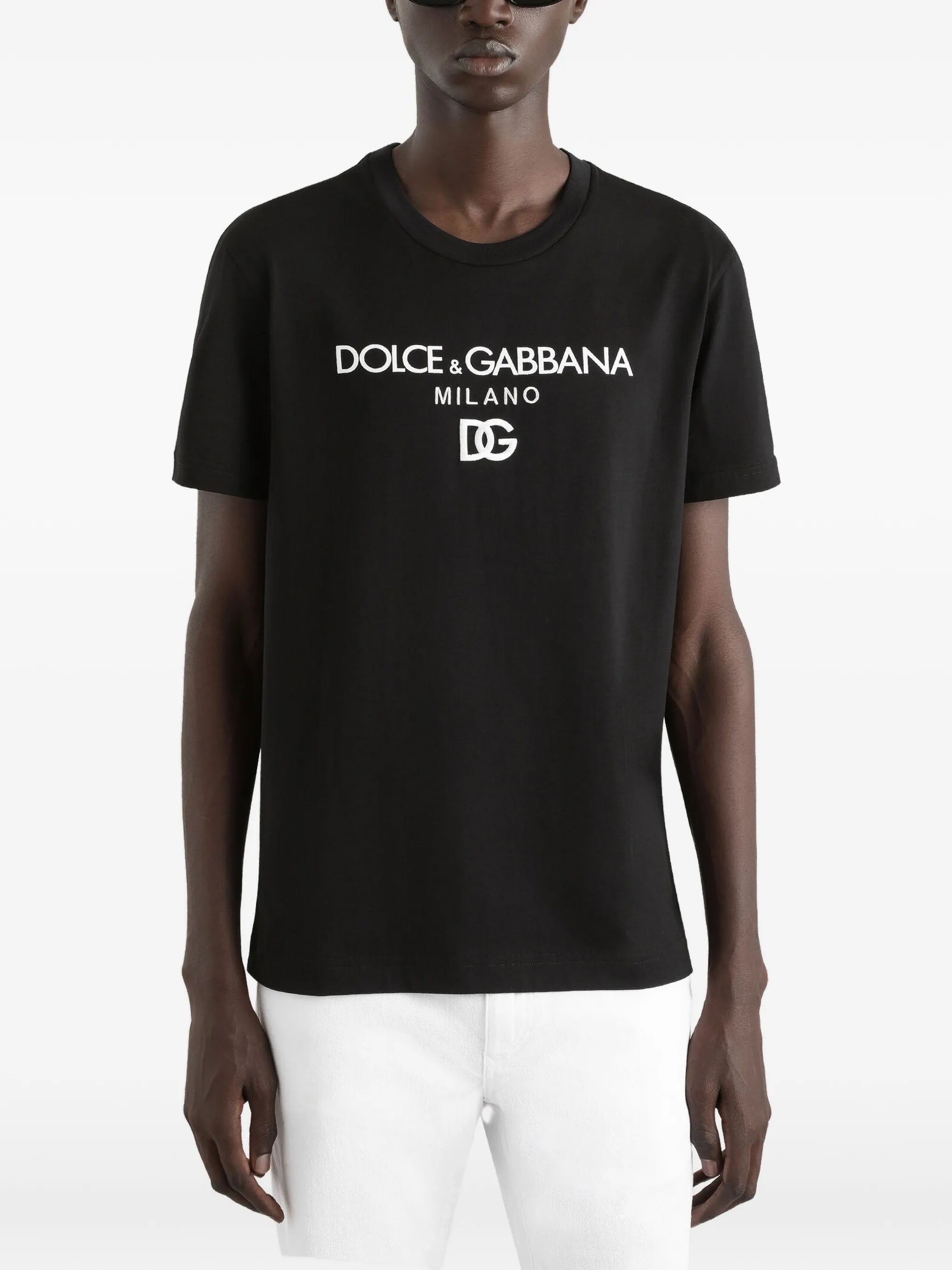 logo-embroidered cotton T-shirt