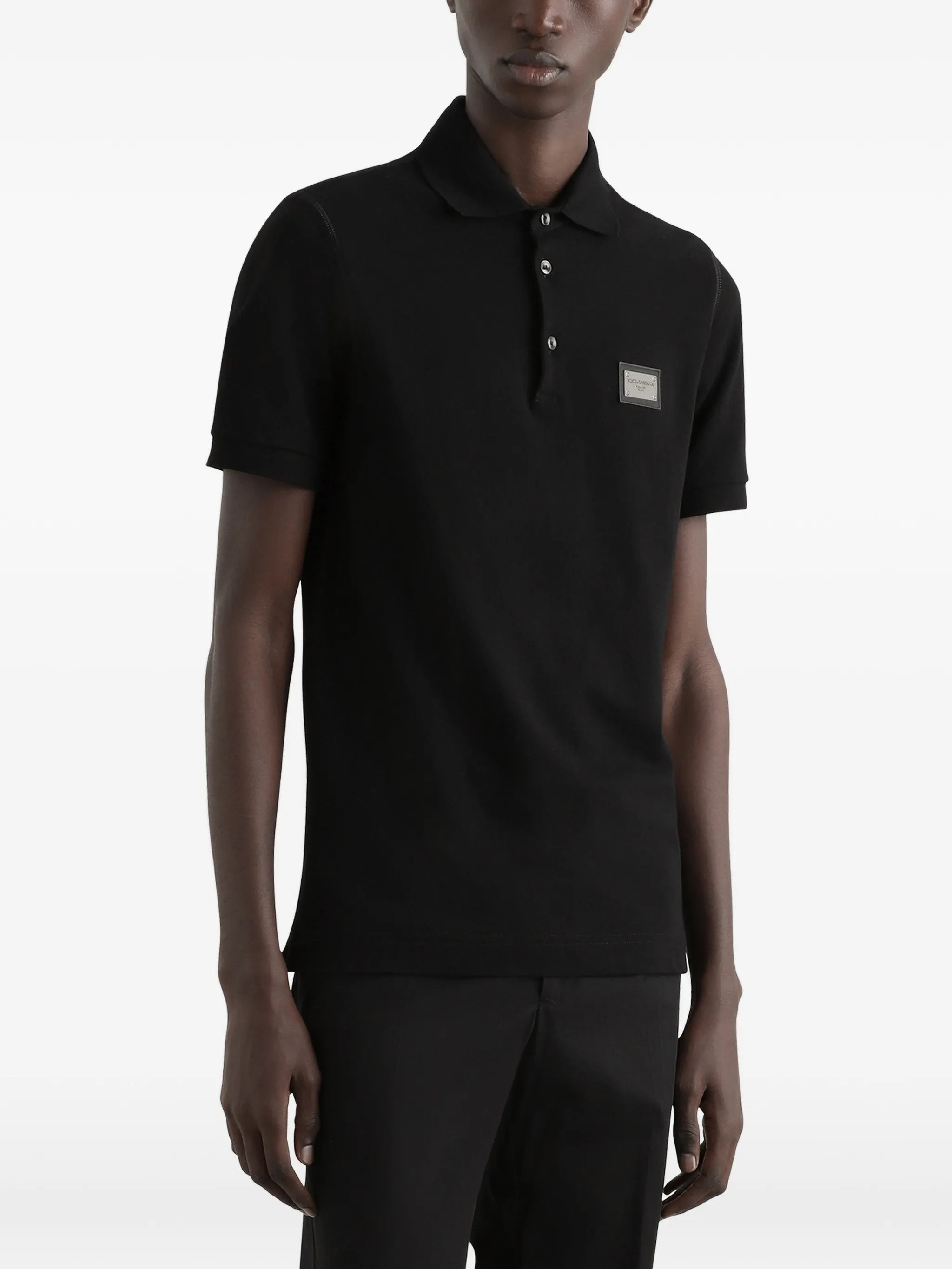 logo-tag piqué polo shirt