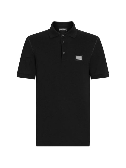 logo-tag piqué polo shirt