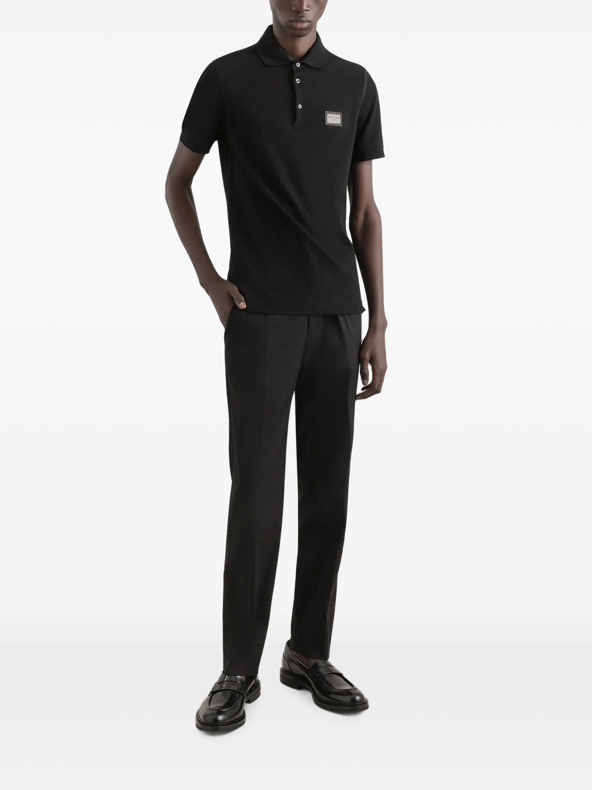 logo-tag piqué polo shirt