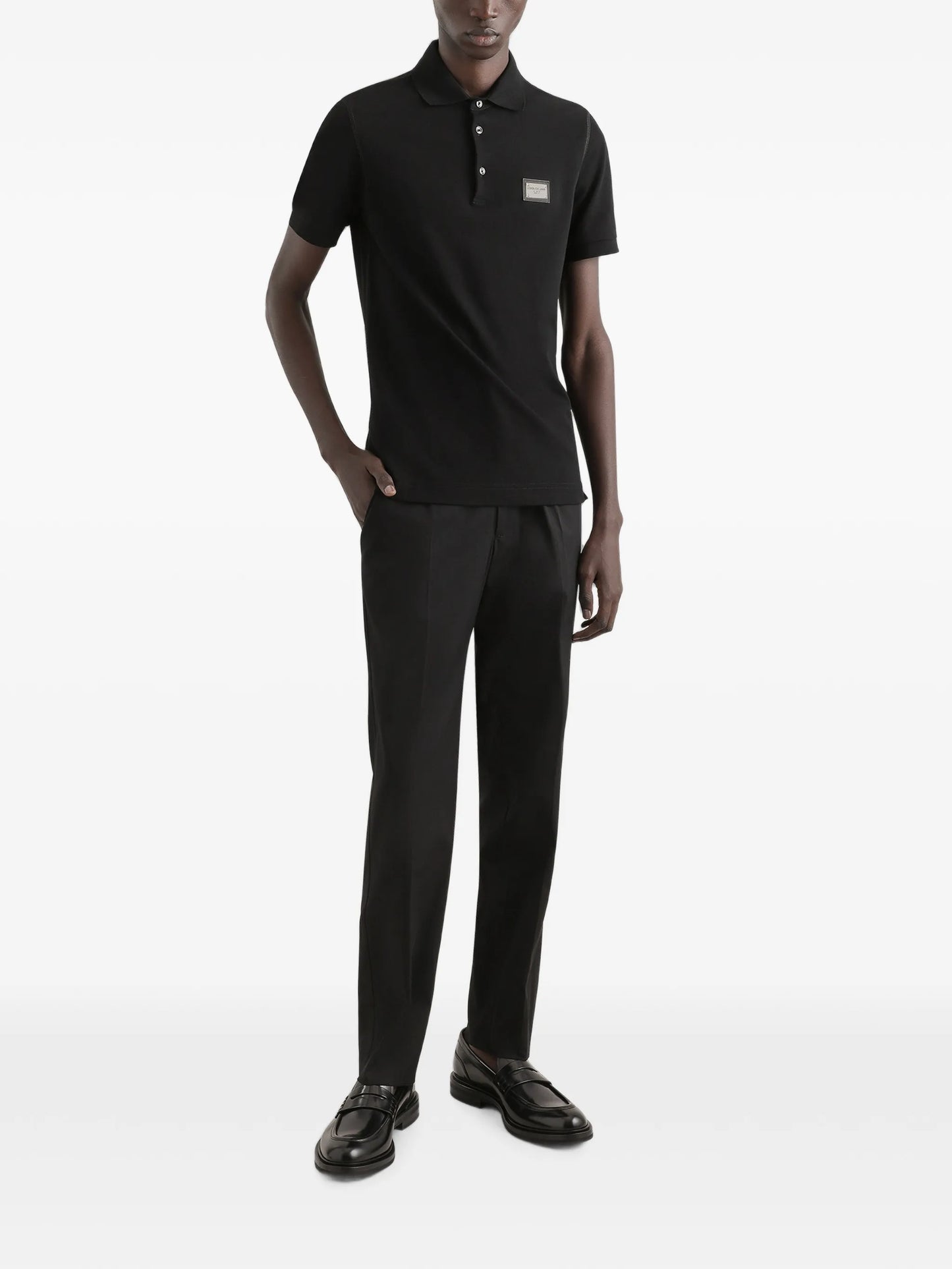 logo-tag piqué polo shirt