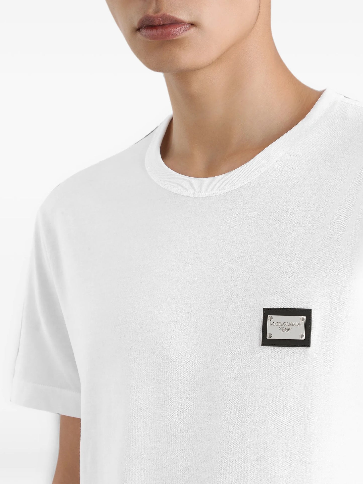 Cotton T-shirt with branded tag