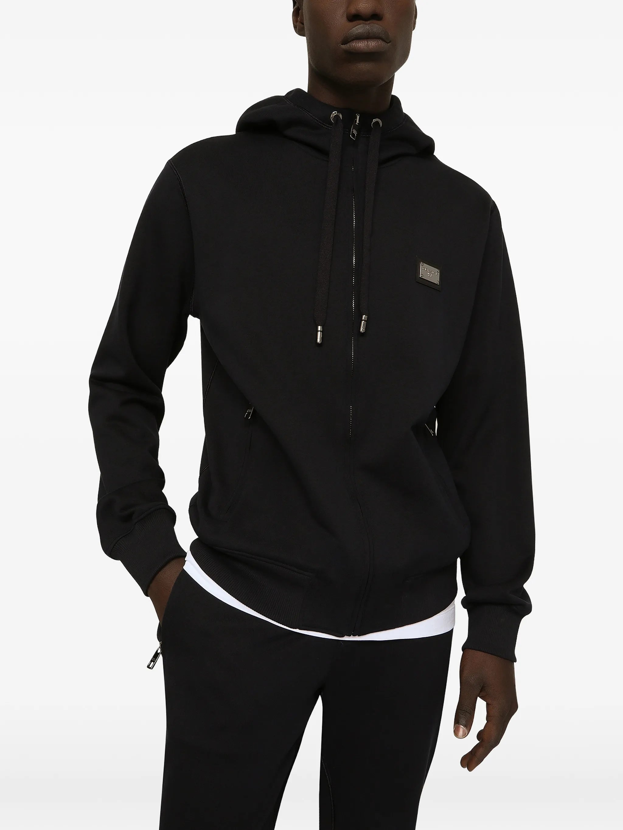 hooded zi-up sweatshirt
