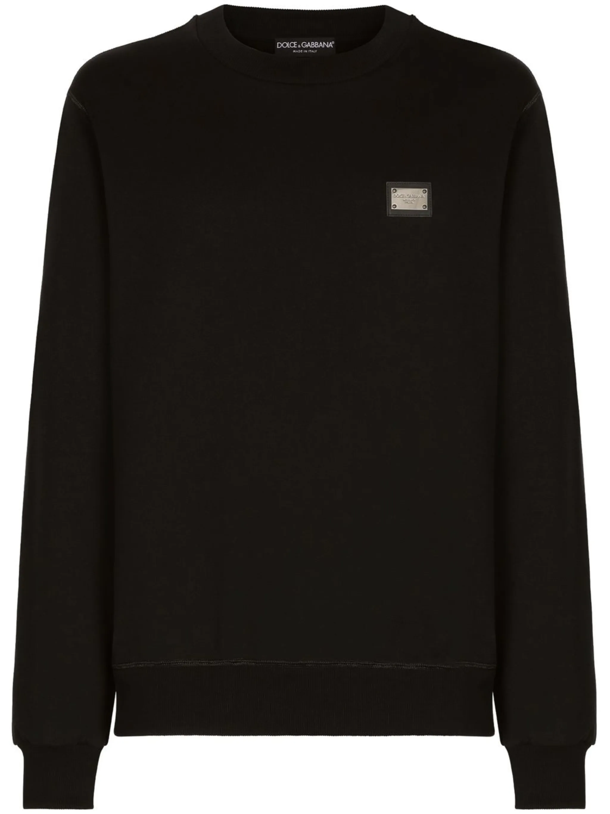 jersey sweatshirt with branded tag