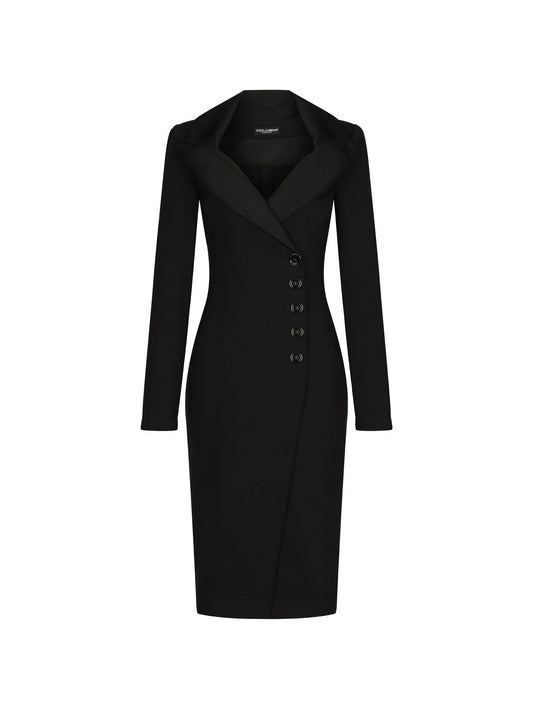 midi tailored long-sleeve dress