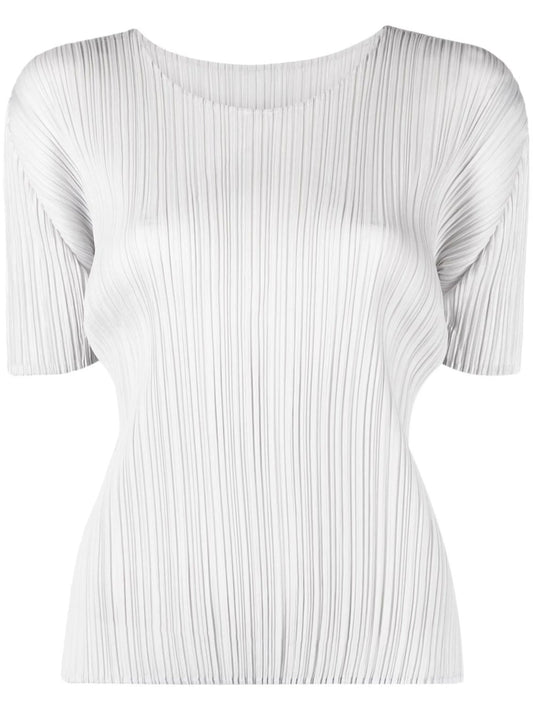 plissé short-sleeve T-shirt