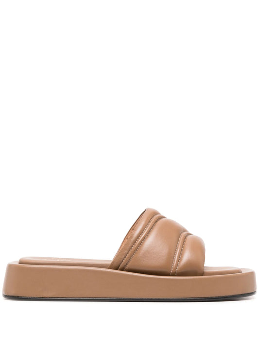 open-toe polished-finish sandals