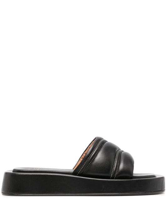 polished-finish open-toe sandals