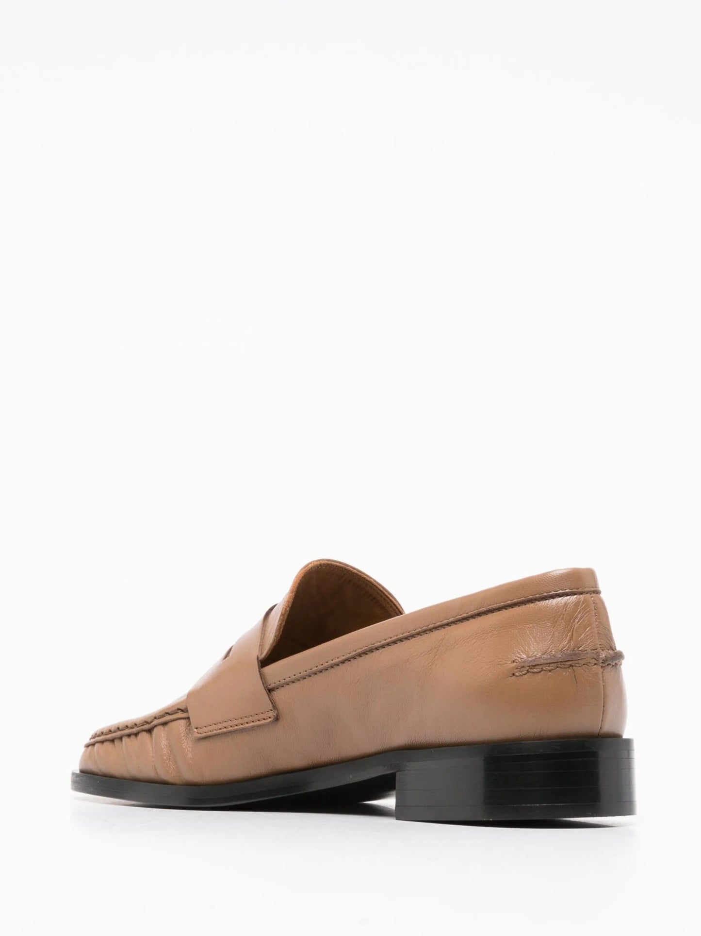 round-toe polished-finish loafers