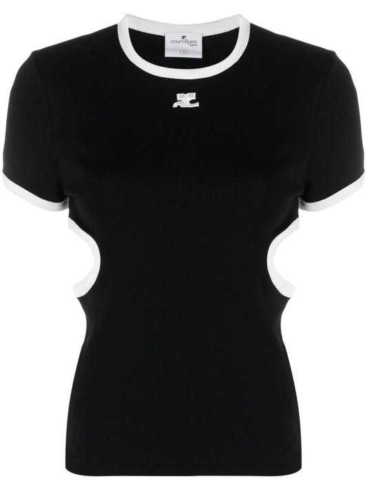 cut-out cotton T-shirt