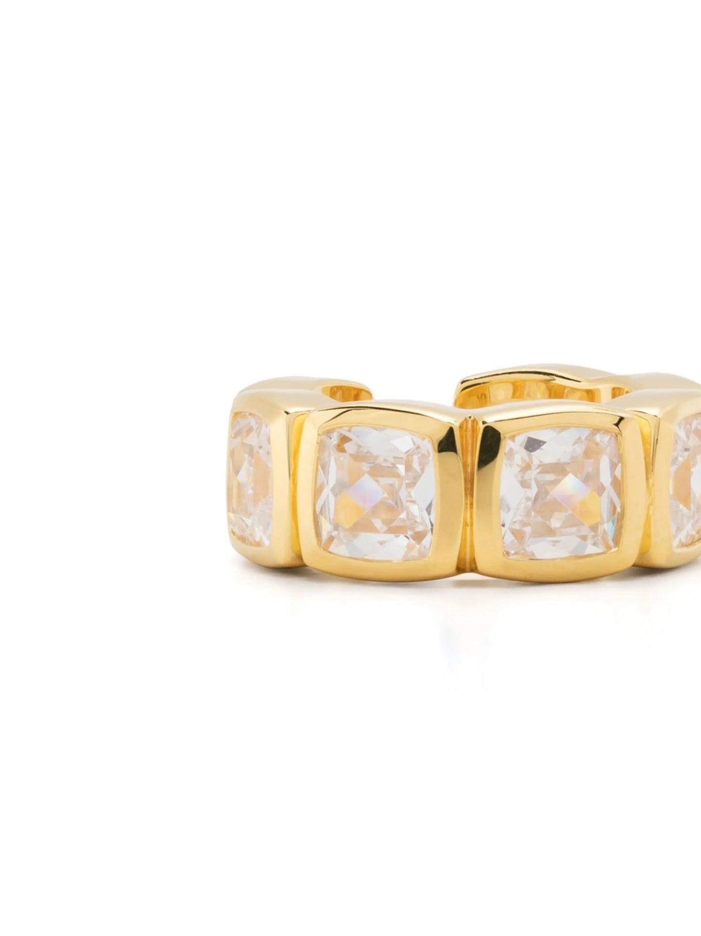 9kt yellow gold Cushion Zirconia ear cuff