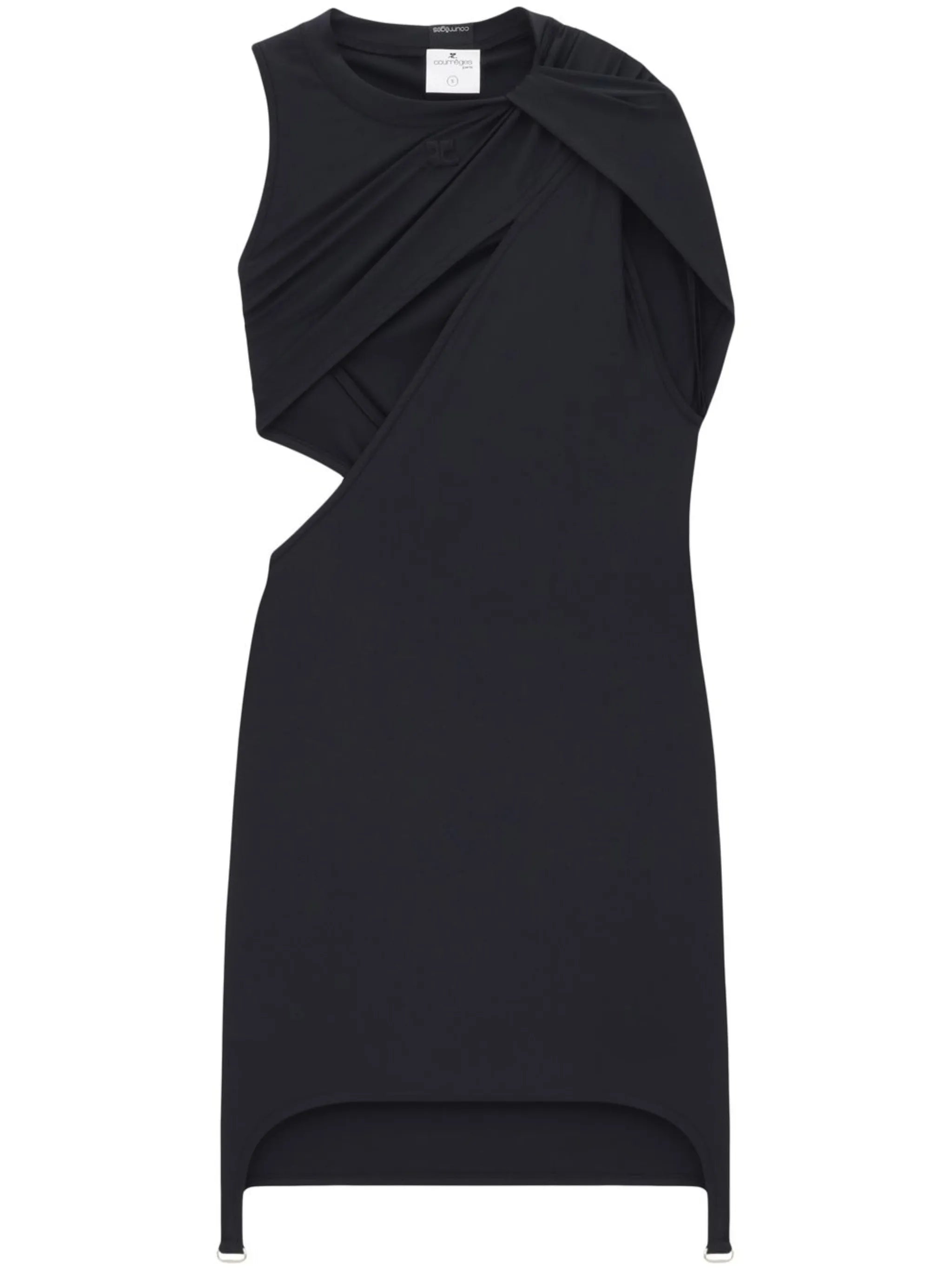 cut-out gathered mini dress