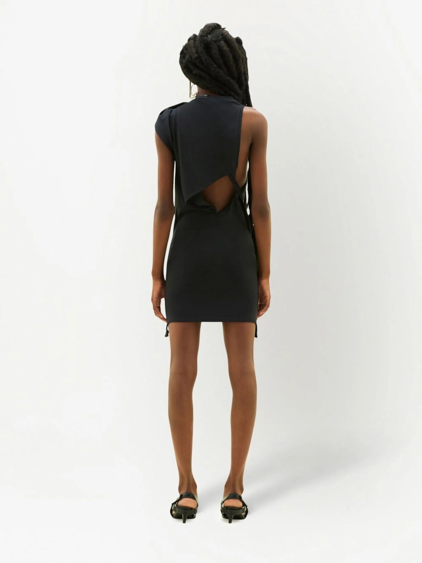 cut-out gathered mini dress
