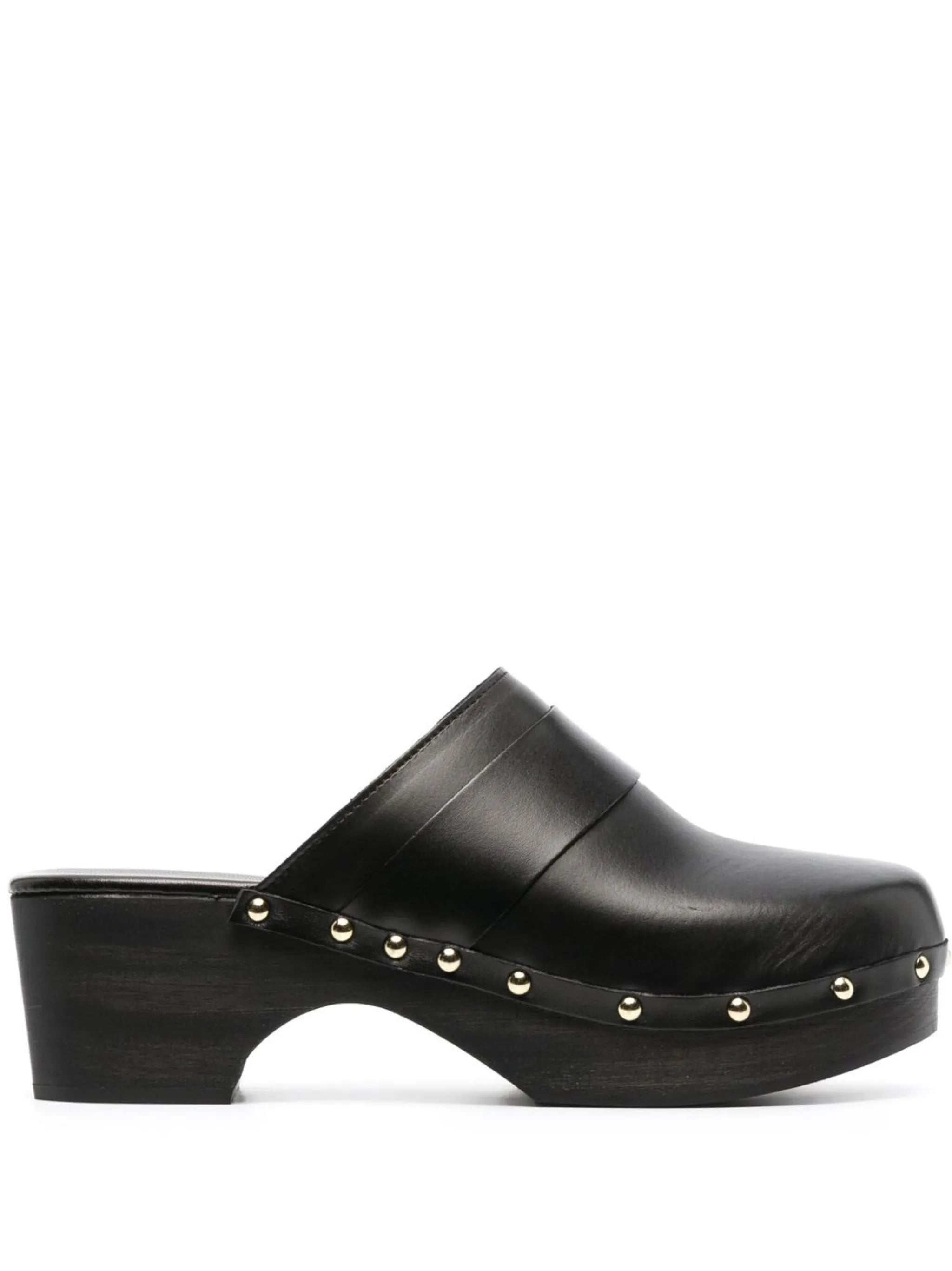 Bibi 60mm leather wooden clog