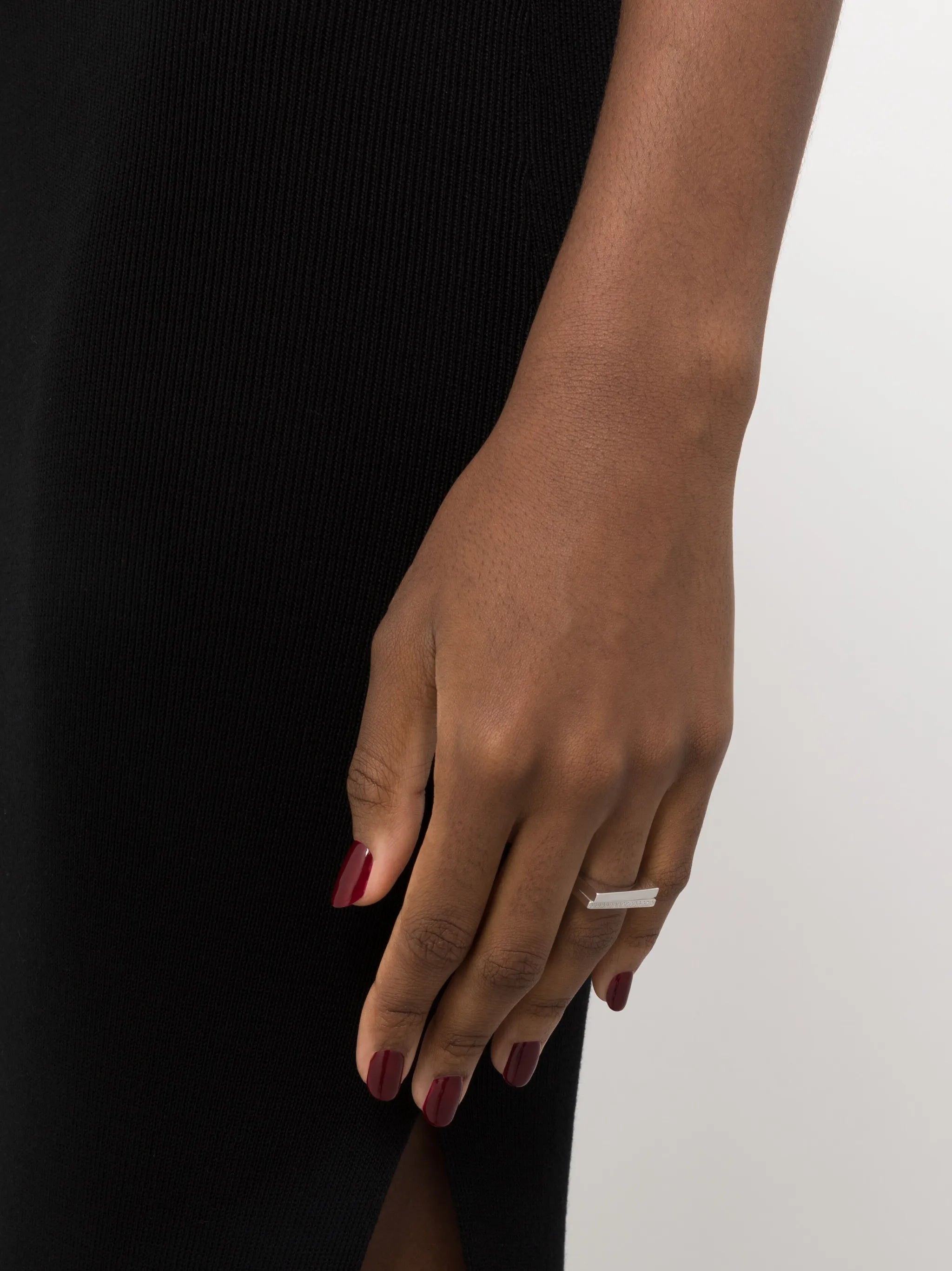 crystal-embellished sterling-silver ring