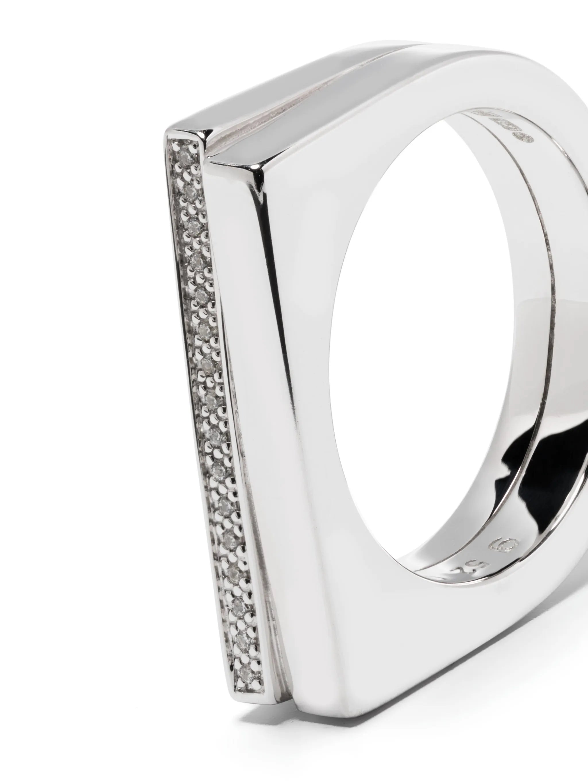 crystal-embellished sterling-silver ring