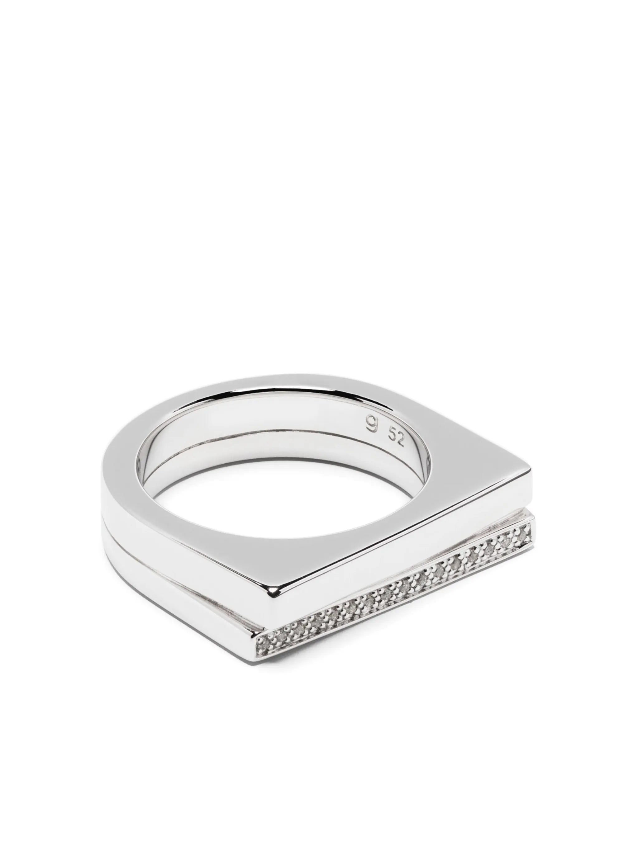 crystal-embellished sterling-silver ring