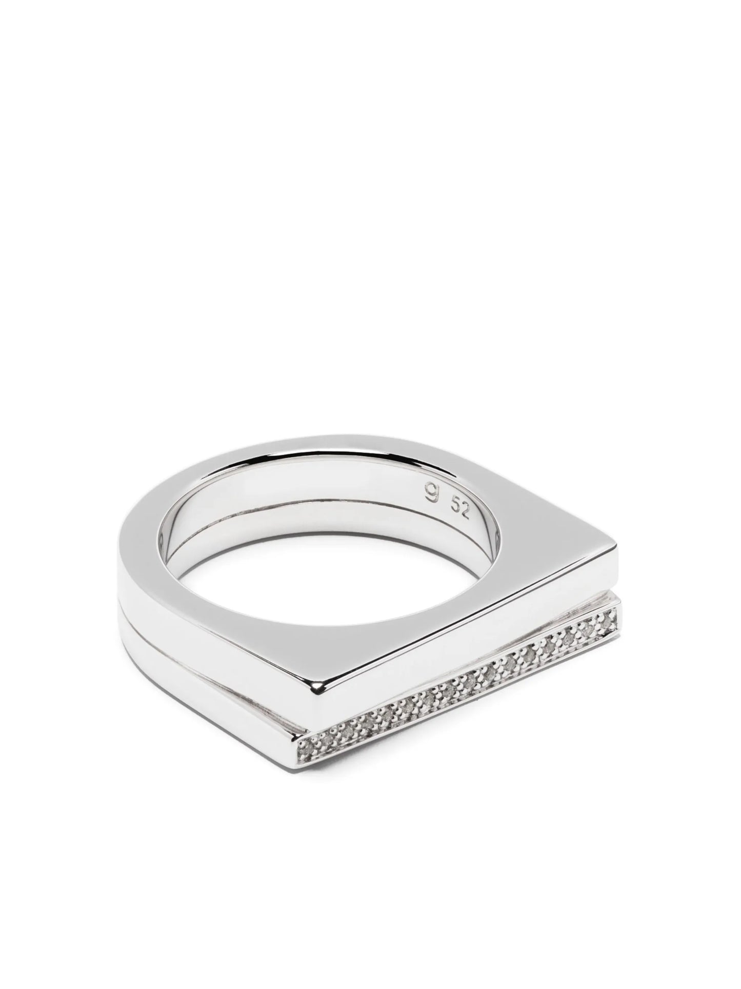 crystal-embellished sterling-silver ring