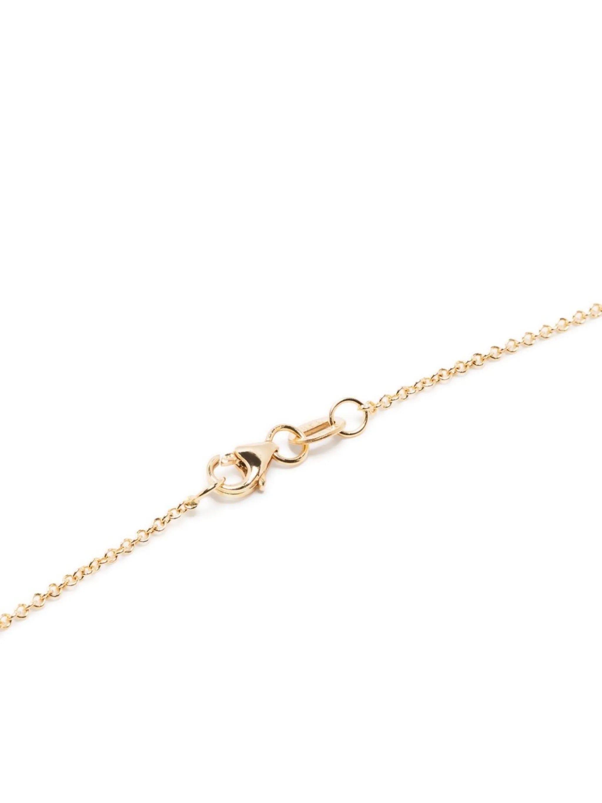 18kt yellow gold Hexagon charm diamond necklace