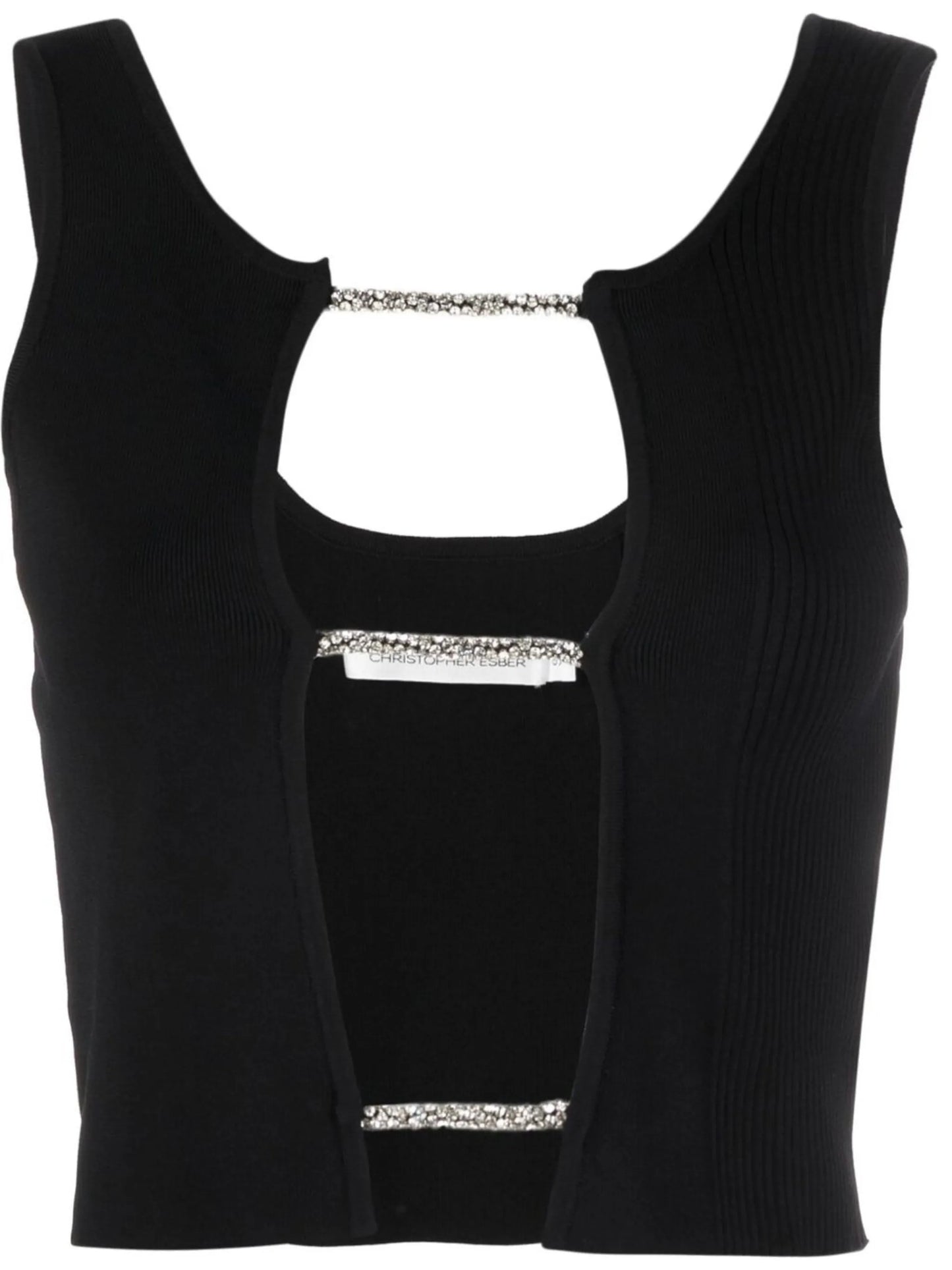 cut-out knitted tank top