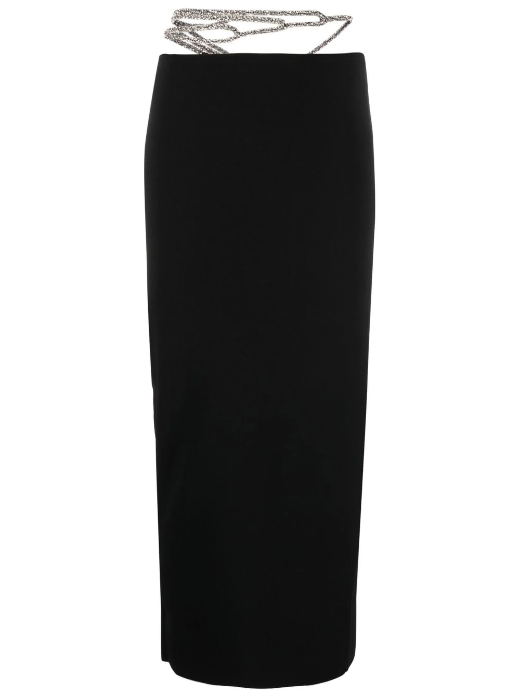 crystal-embellished strap-detail skirt