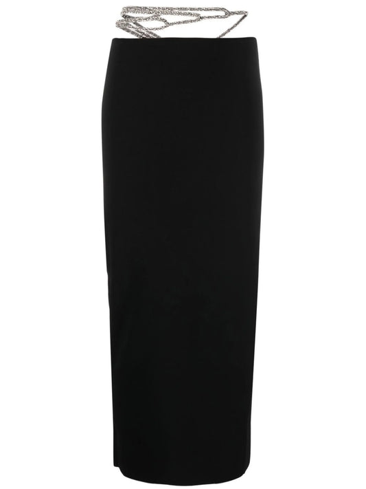crystal-embellished strap-detail skirt