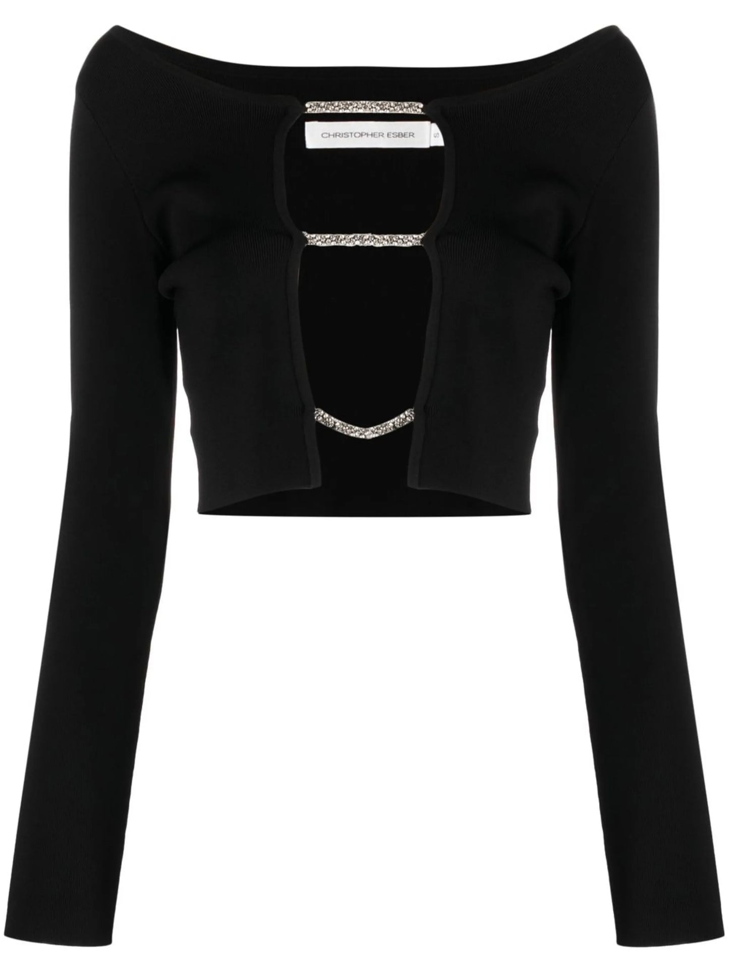 crystal-embellished strap-detail top