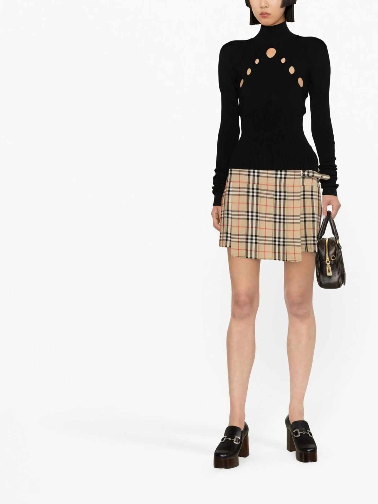 cut-out high-neck jumper