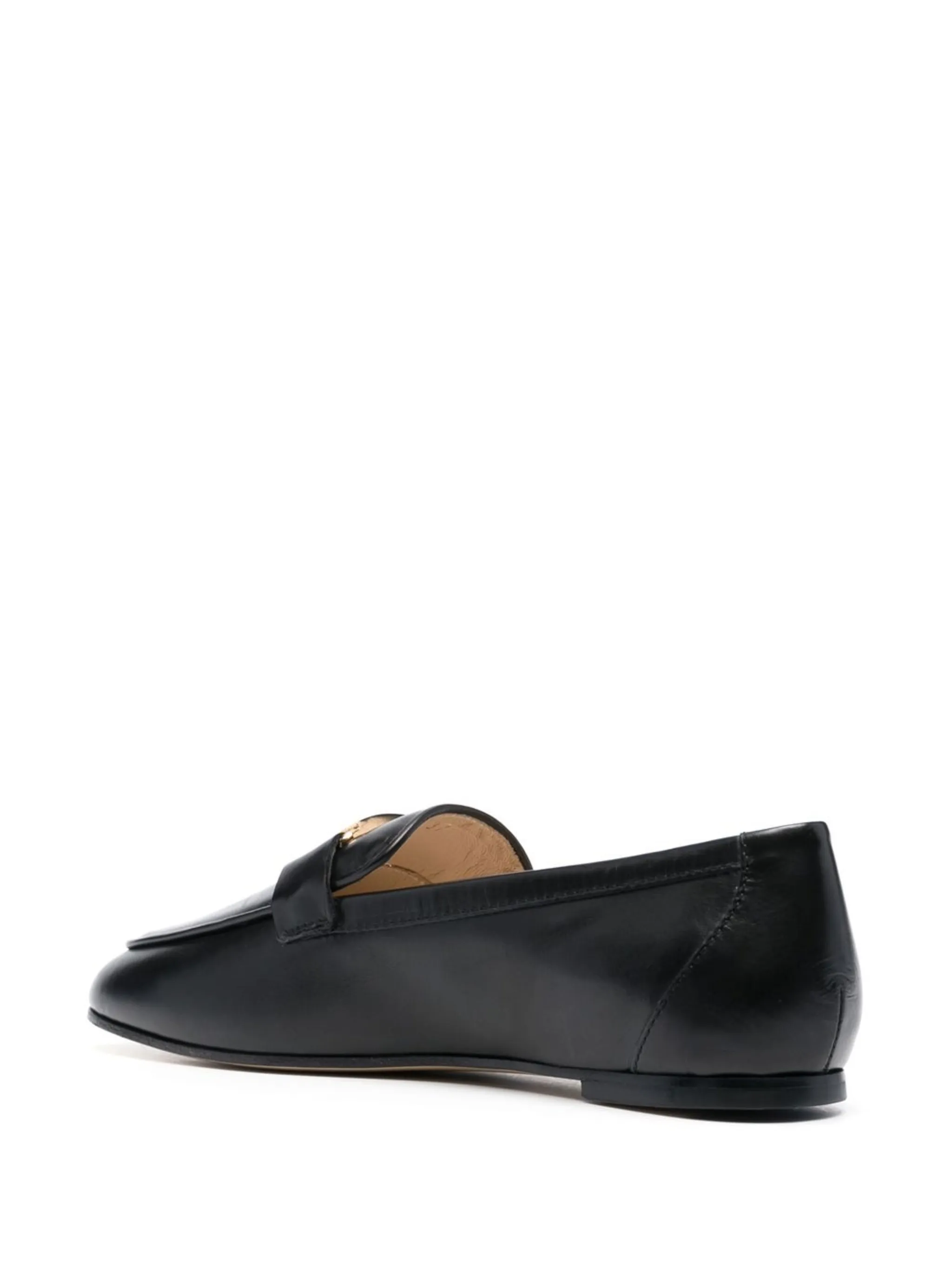 T-logo leather loafers
