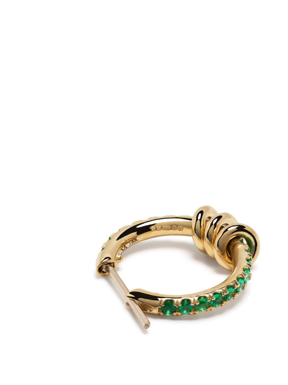 18K yellow gold Ara emerald hoop earrings