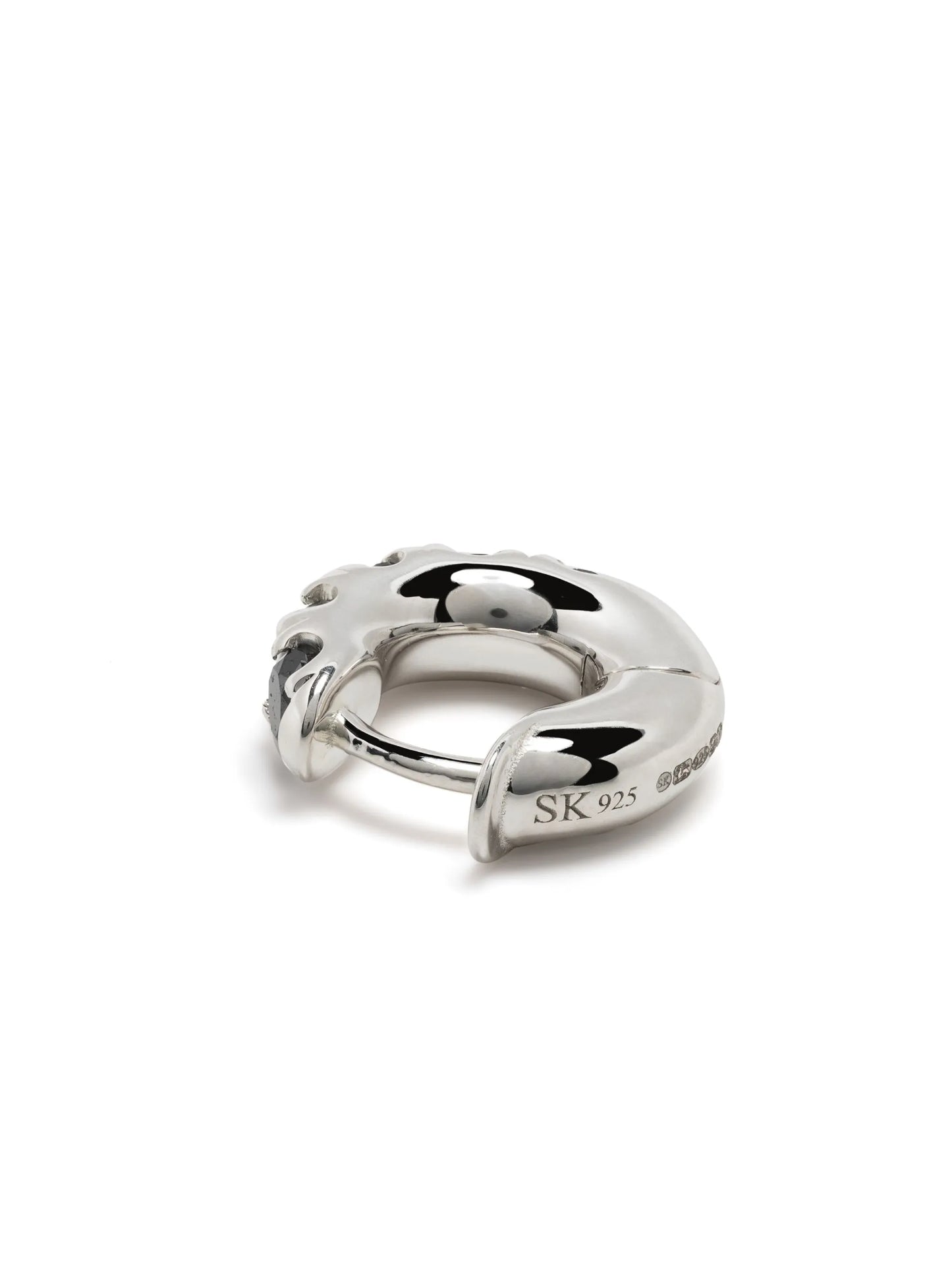 sterling silver diamond mini hoop earring