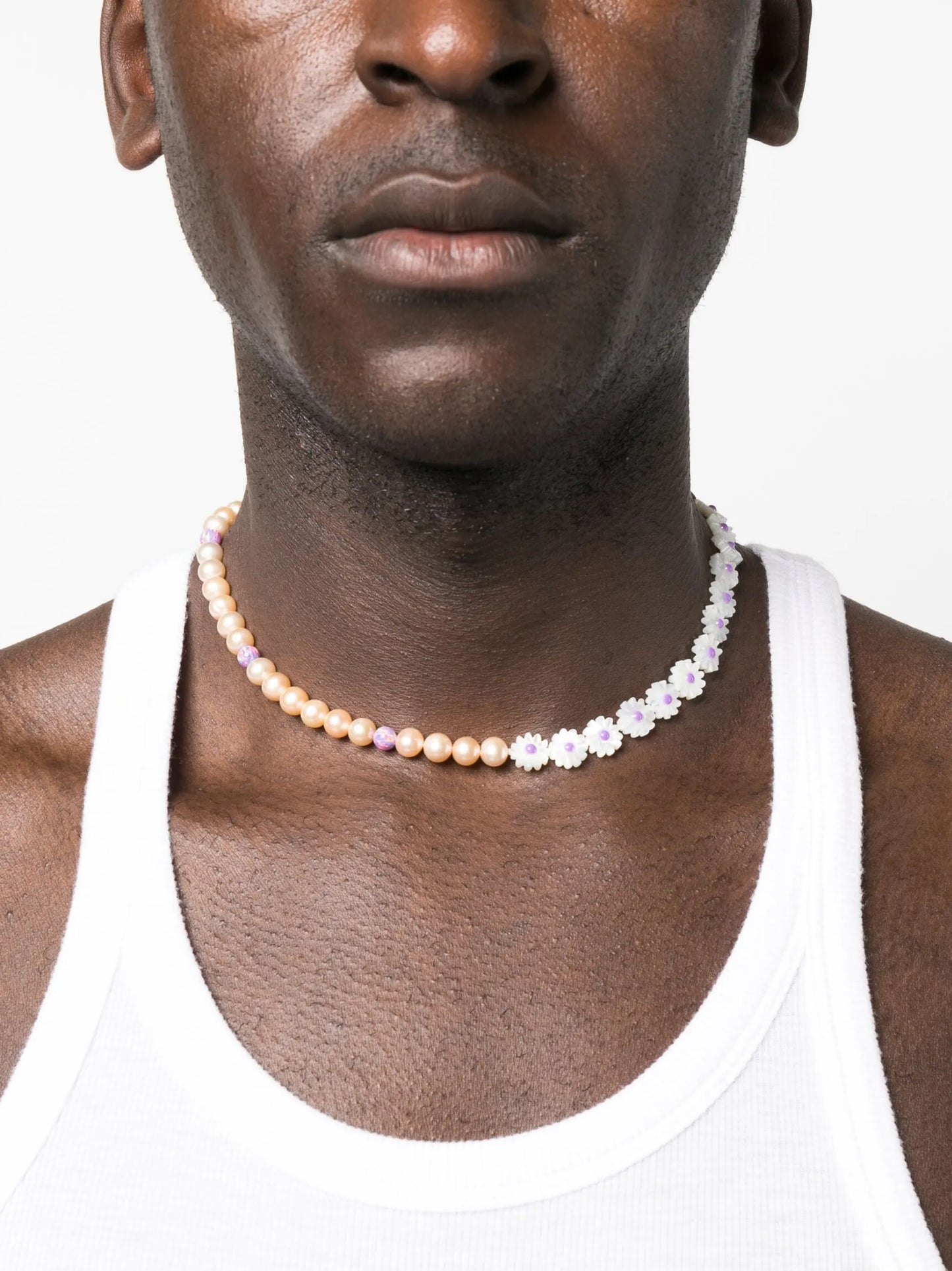 beaded sterling silver necklace