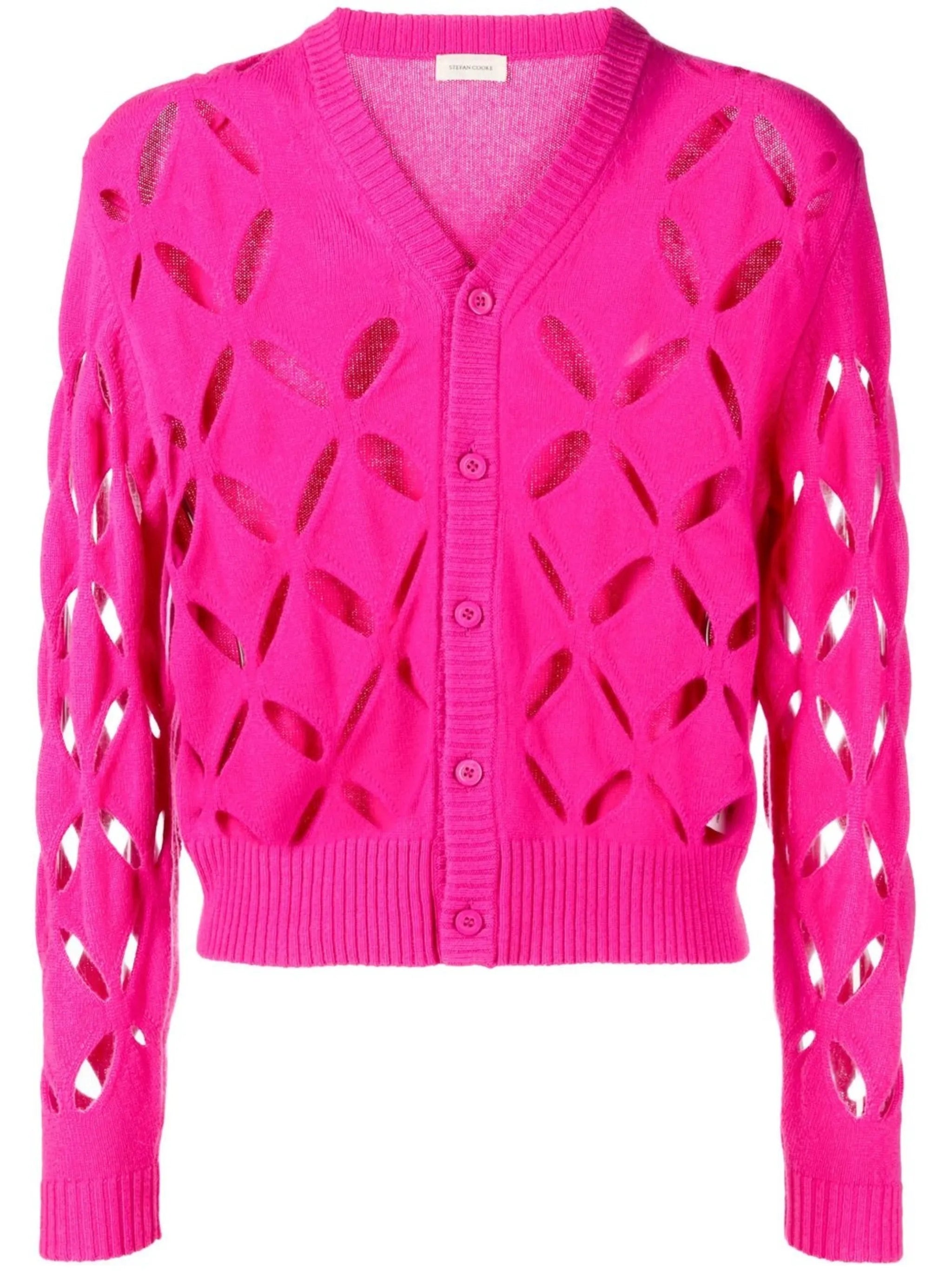 cut-out wool cardigan