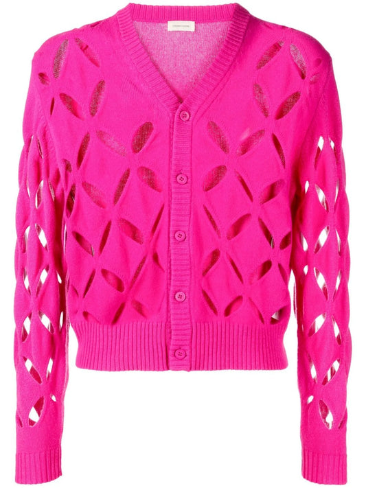 cut-out wool cardigan