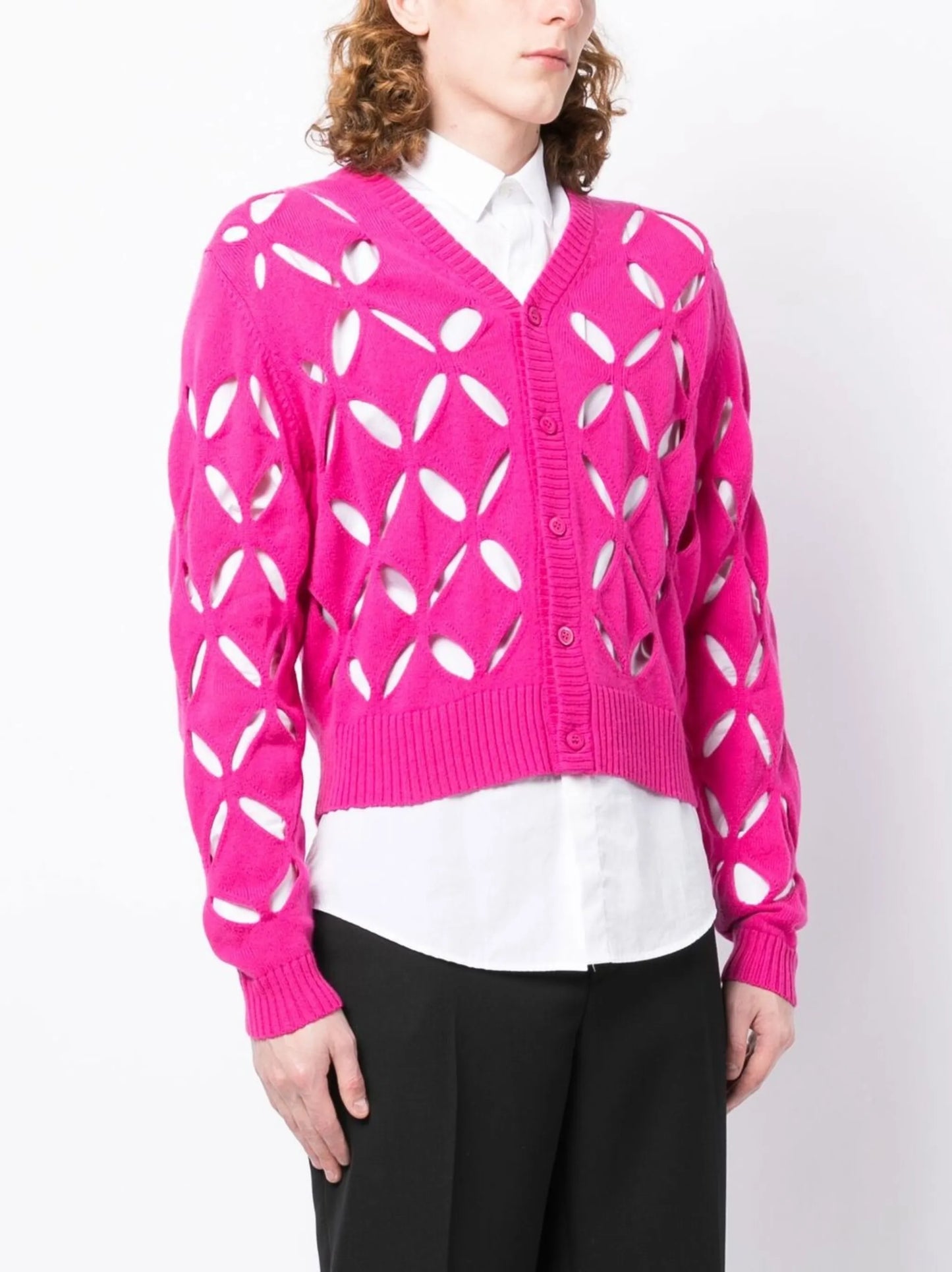 cut-out wool cardigan
