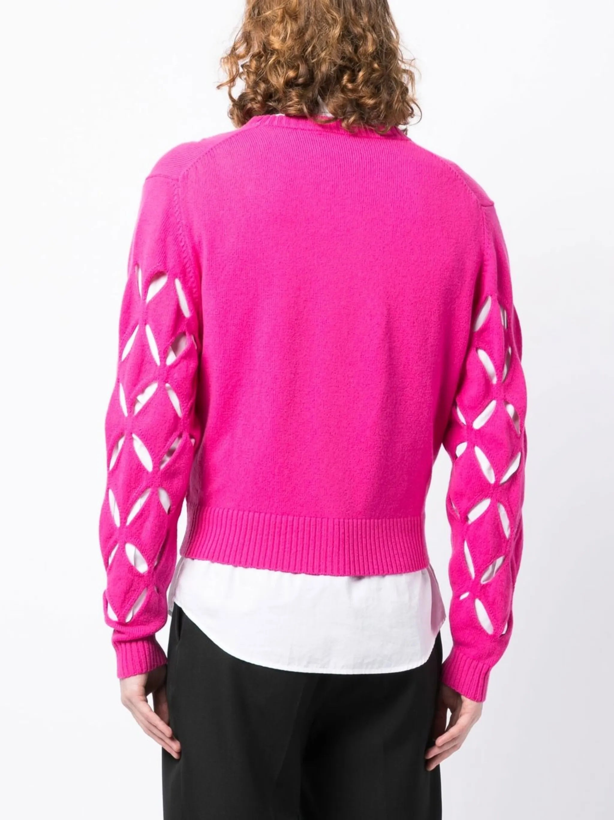 cut-out wool cardigan