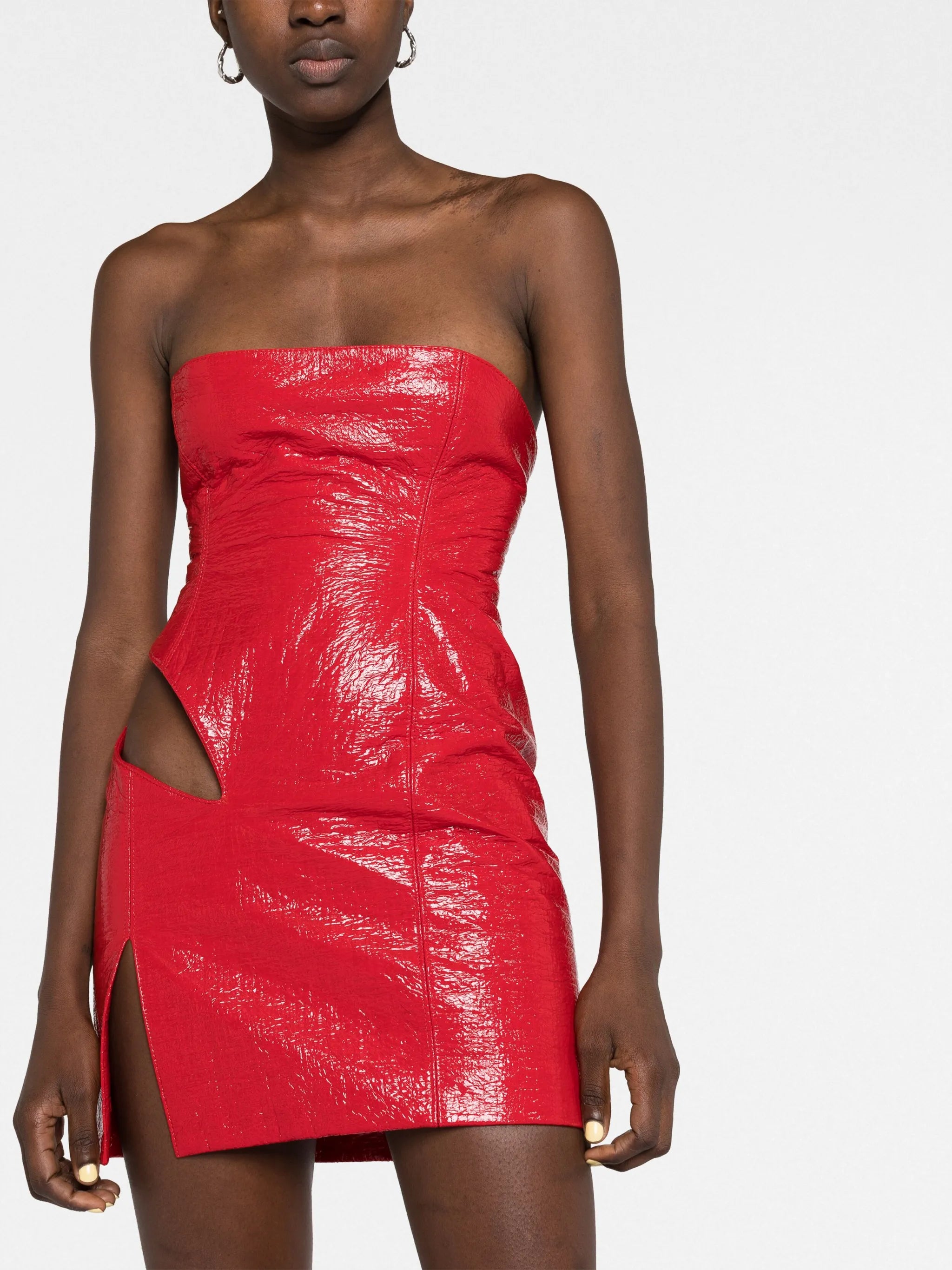 cut-out strapless minidress