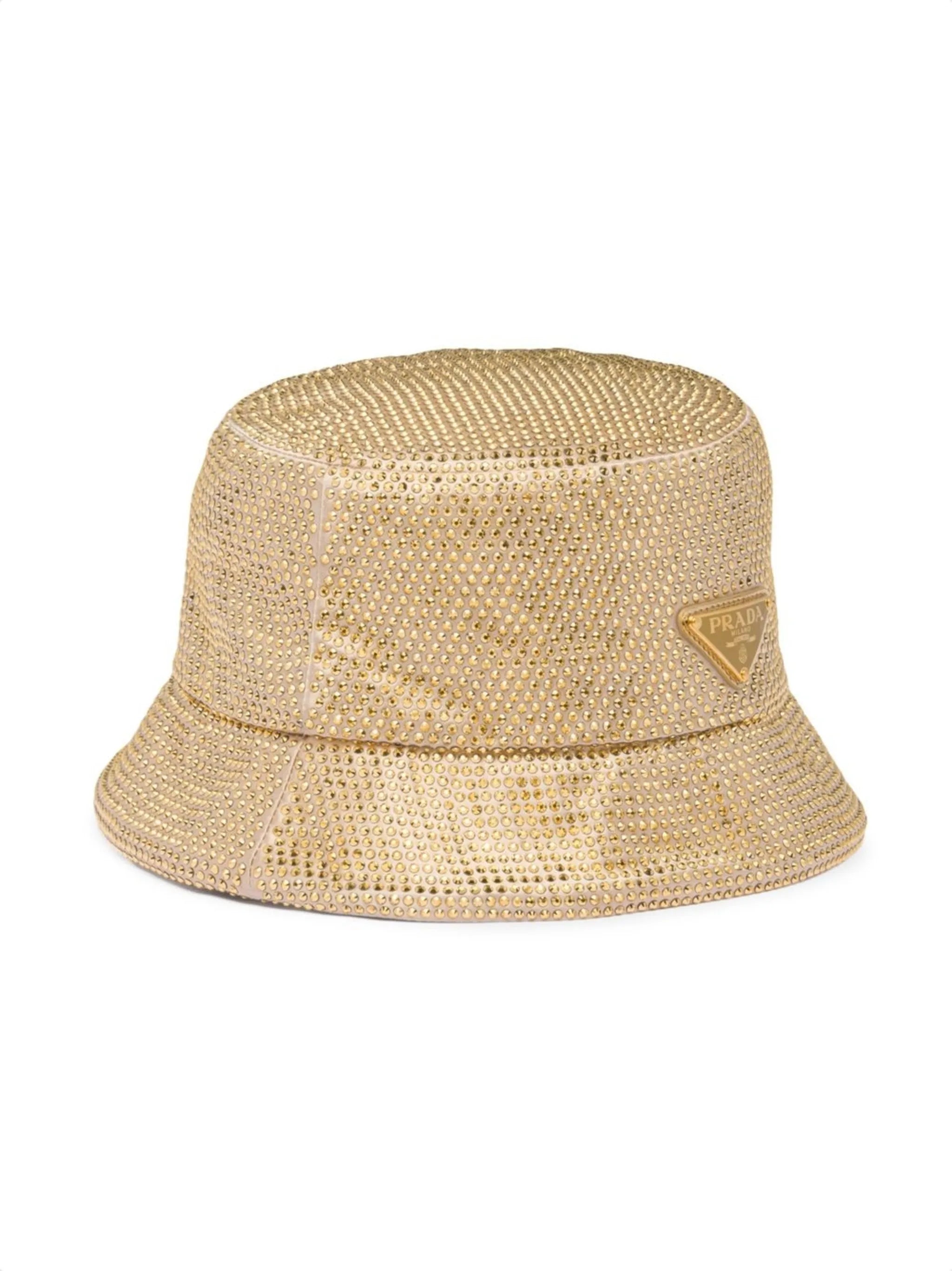 crystal-embellished satin bucket hat