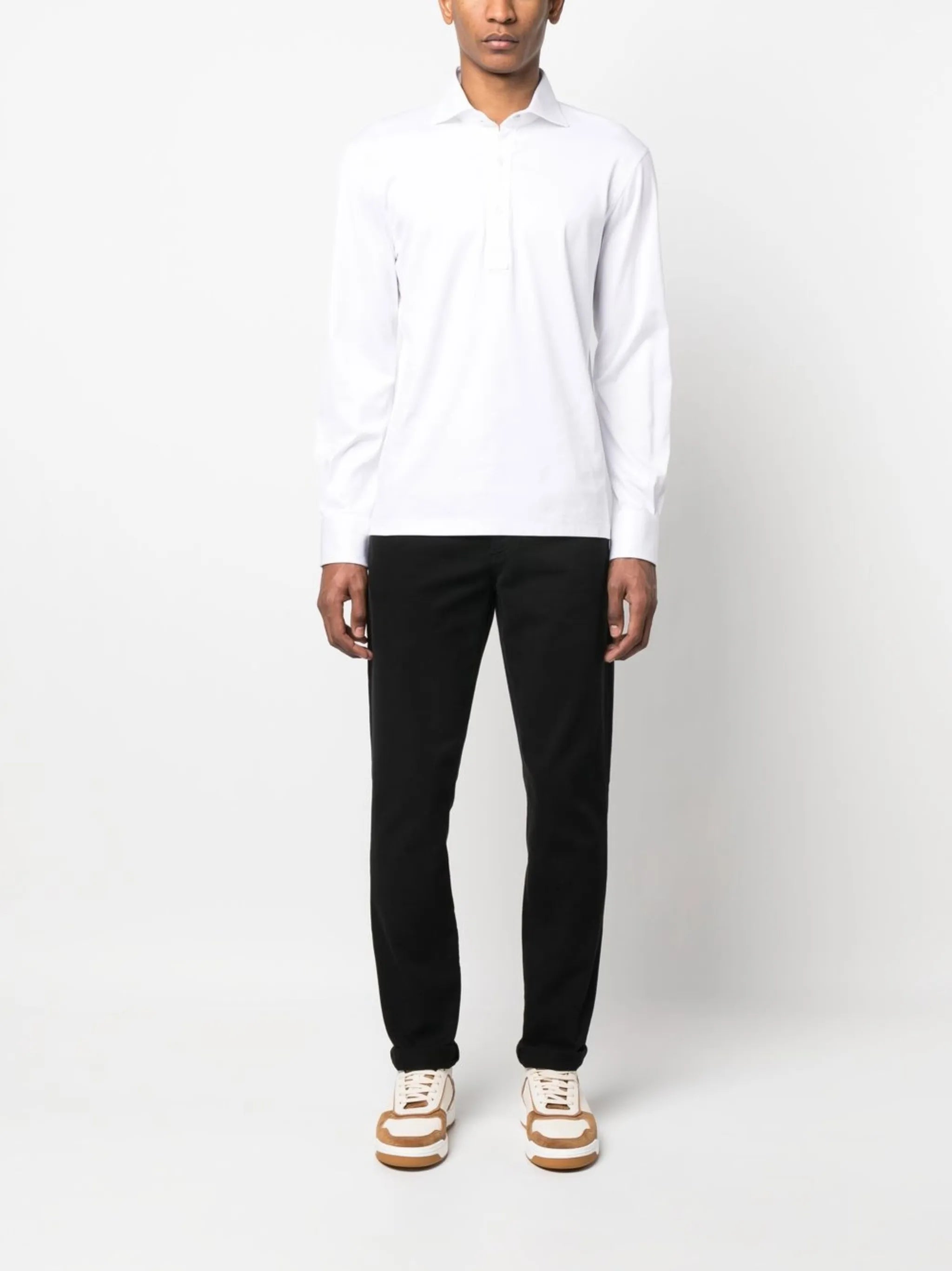 dark-wash slim-cut jeans