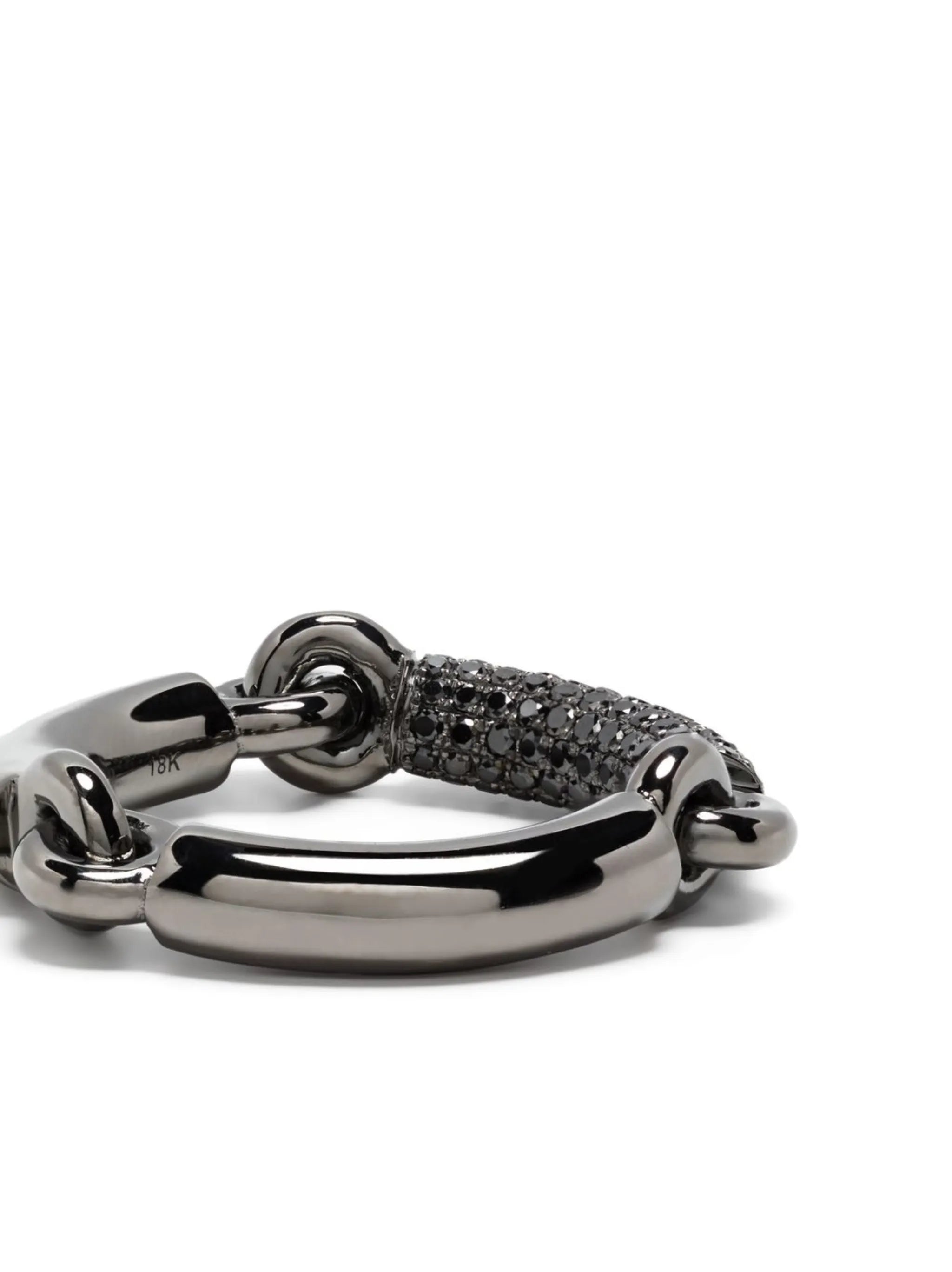 18kt black gold crystal ring