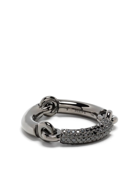18kt black gold crystal ring